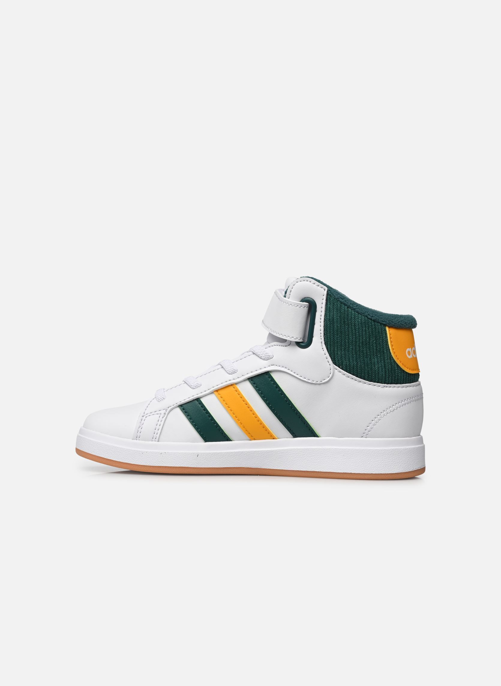 Baskets Grand Court Mid K multicolore adidas sportswear Baskets Grand Court Mid K multicolore FTWWHT/CGREEN/COGOLD
