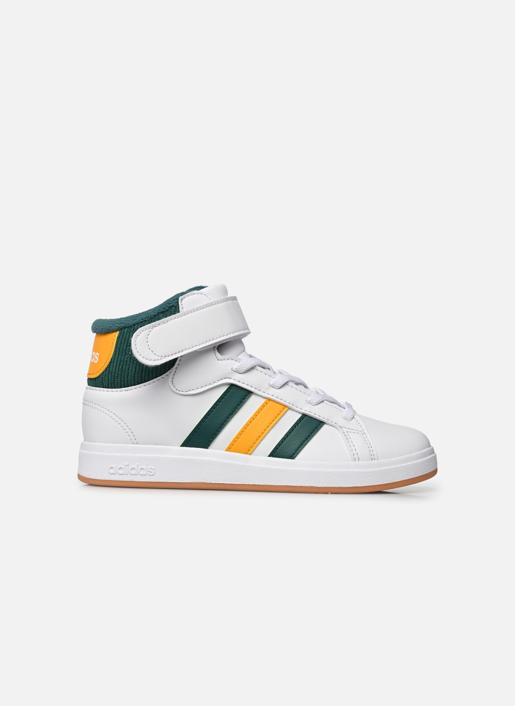 Baskets Grand Court Mid K multicolore adidas sportswear Baskets Grand Court Mid K multicolore FTWWHT/CGREEN/COGOLD