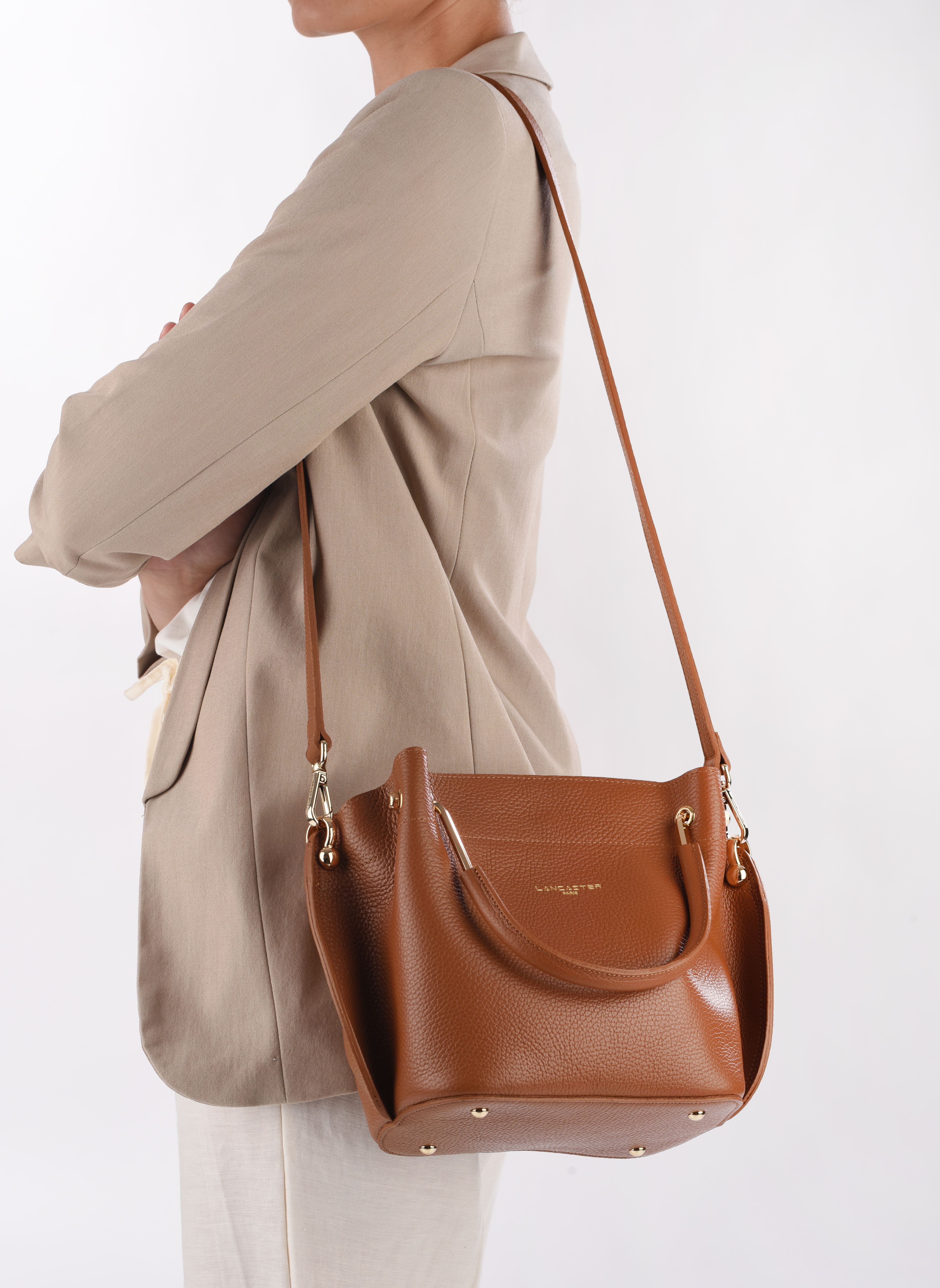 Cabas Sac à main Zippée M Foulonné Double femme marron Lancaster Cabas Sac à main Zippée M Foulonné Double femme marron CAMEL_IN_ORANGE