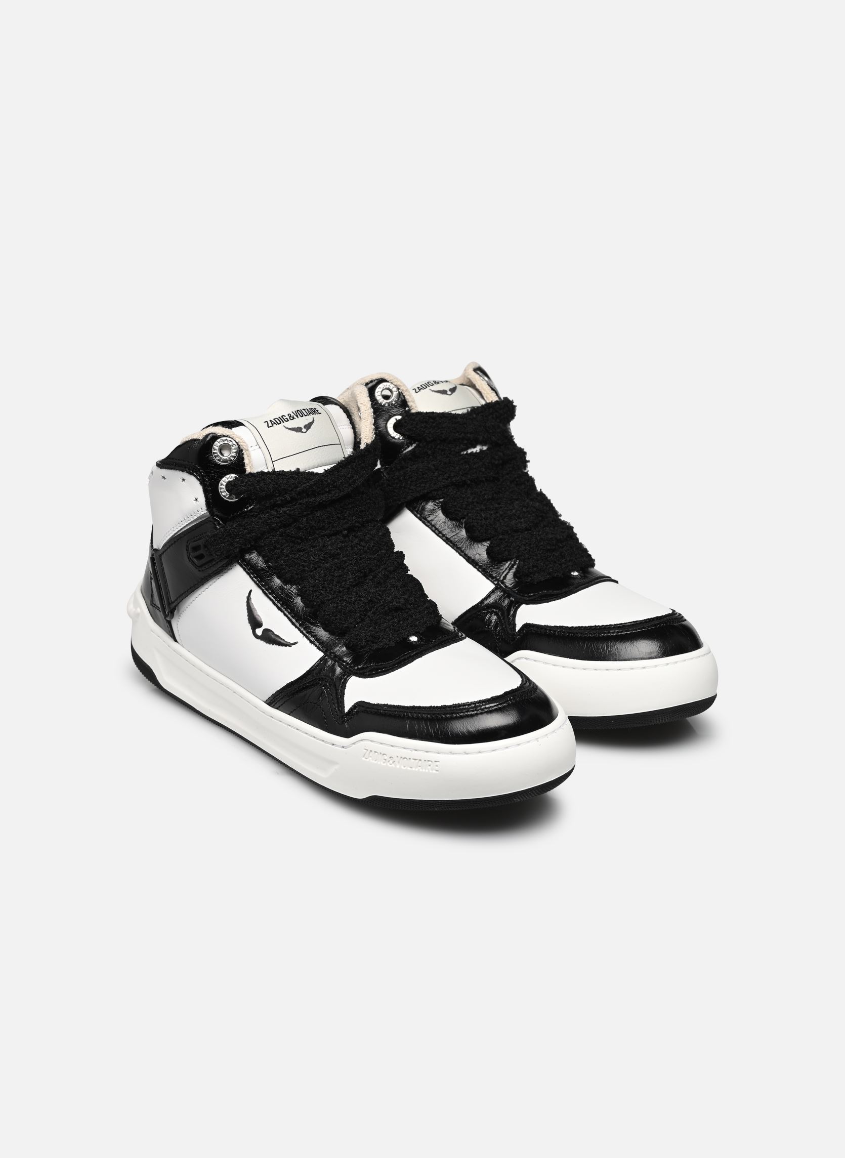Sneakers basse High Wings Leather Mix donna nero Zadig & Voltaire Sneakers basse High Wings Leather Mix donna nero Noir