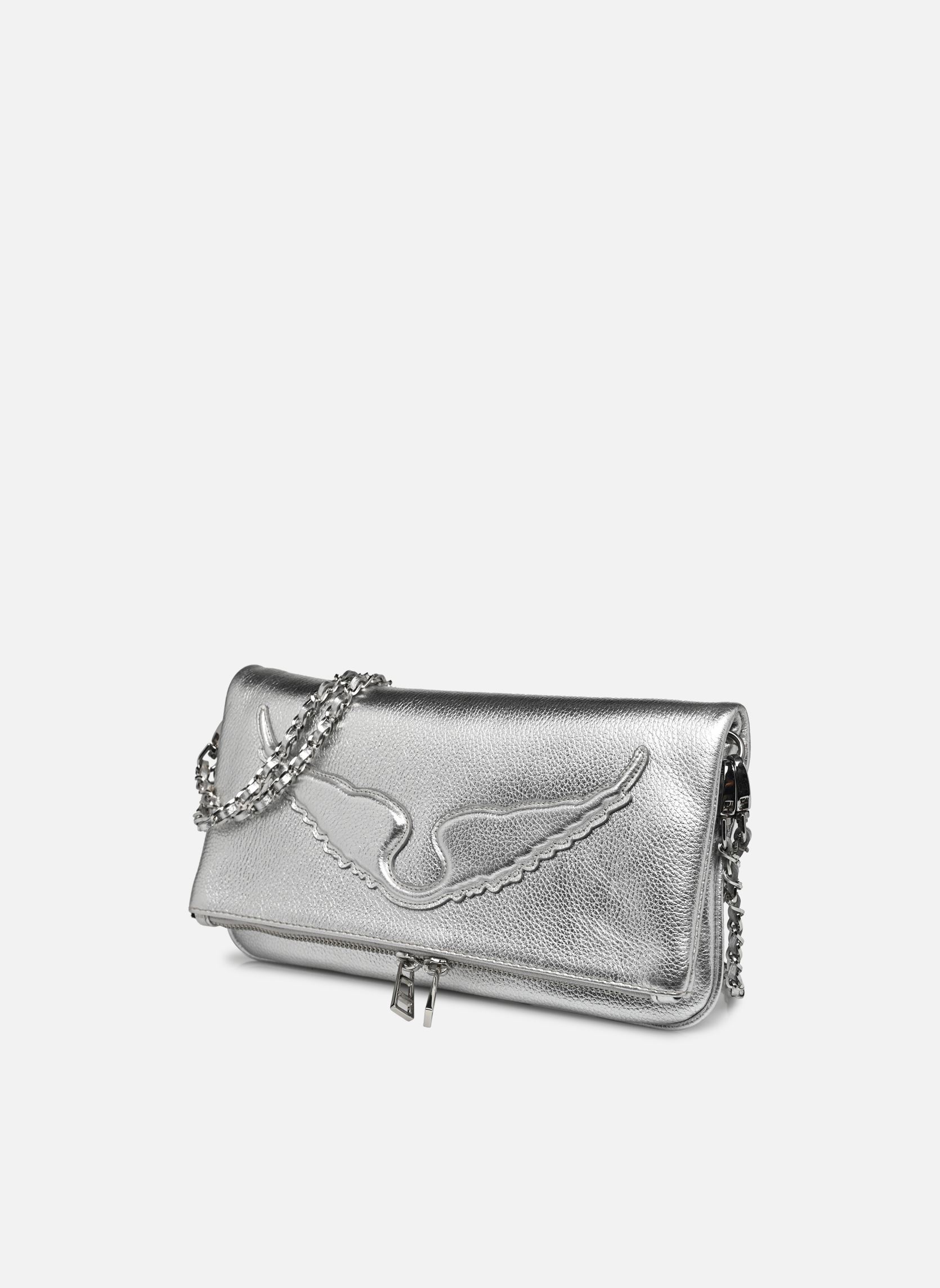 Sacs bandoulière Rock Wings Metallic Grained Le femme argent Zadig & Voltaire Sacs bandoulière Rock Wings Metallic Grained Le femme argent SILVER