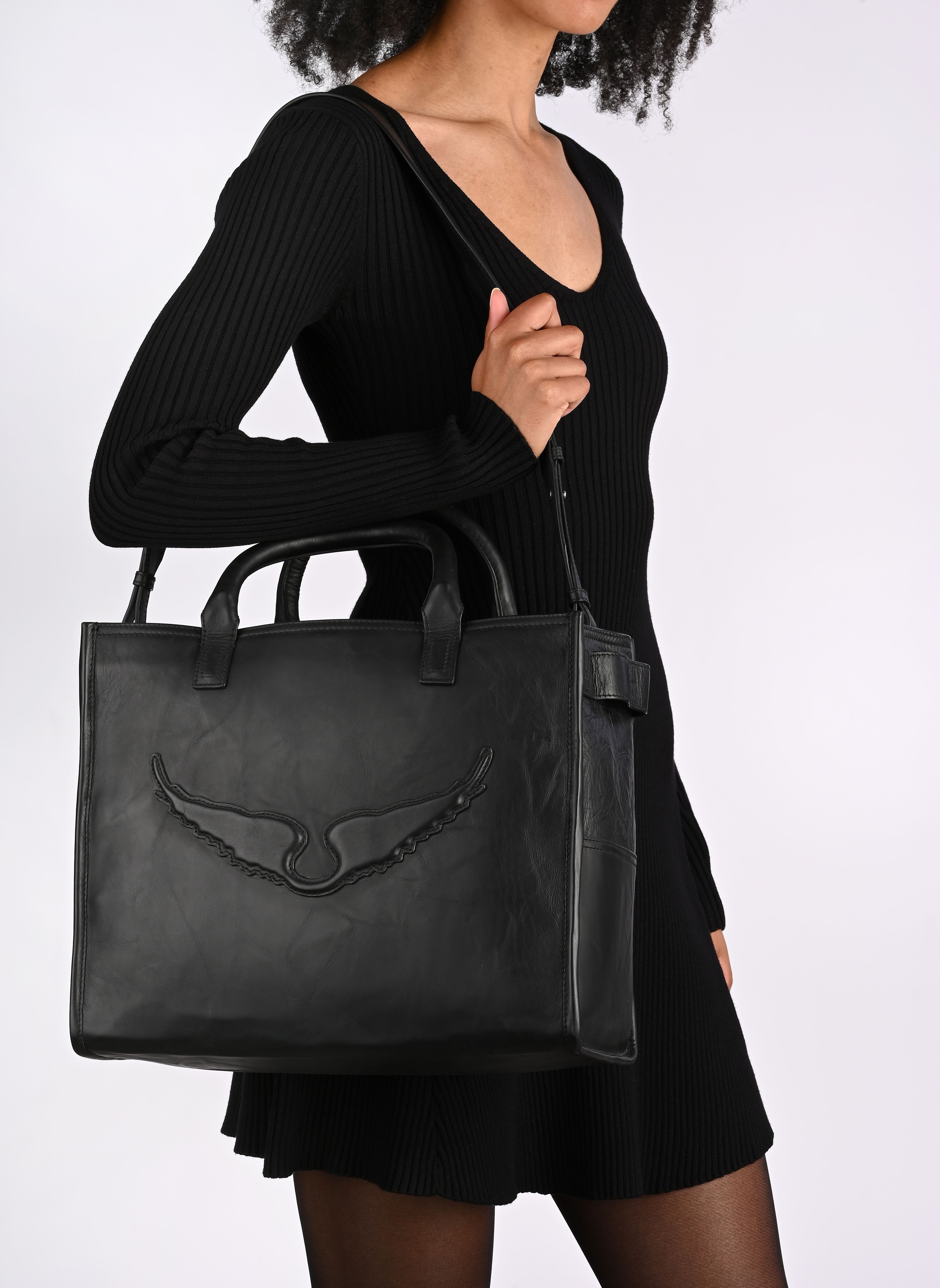 Shopper Angel Tote Wings Cow Burnish damen schwarz Zadig & Voltaire Shopper Angel Tote Wings Cow Burnish damen schwarz NOIR