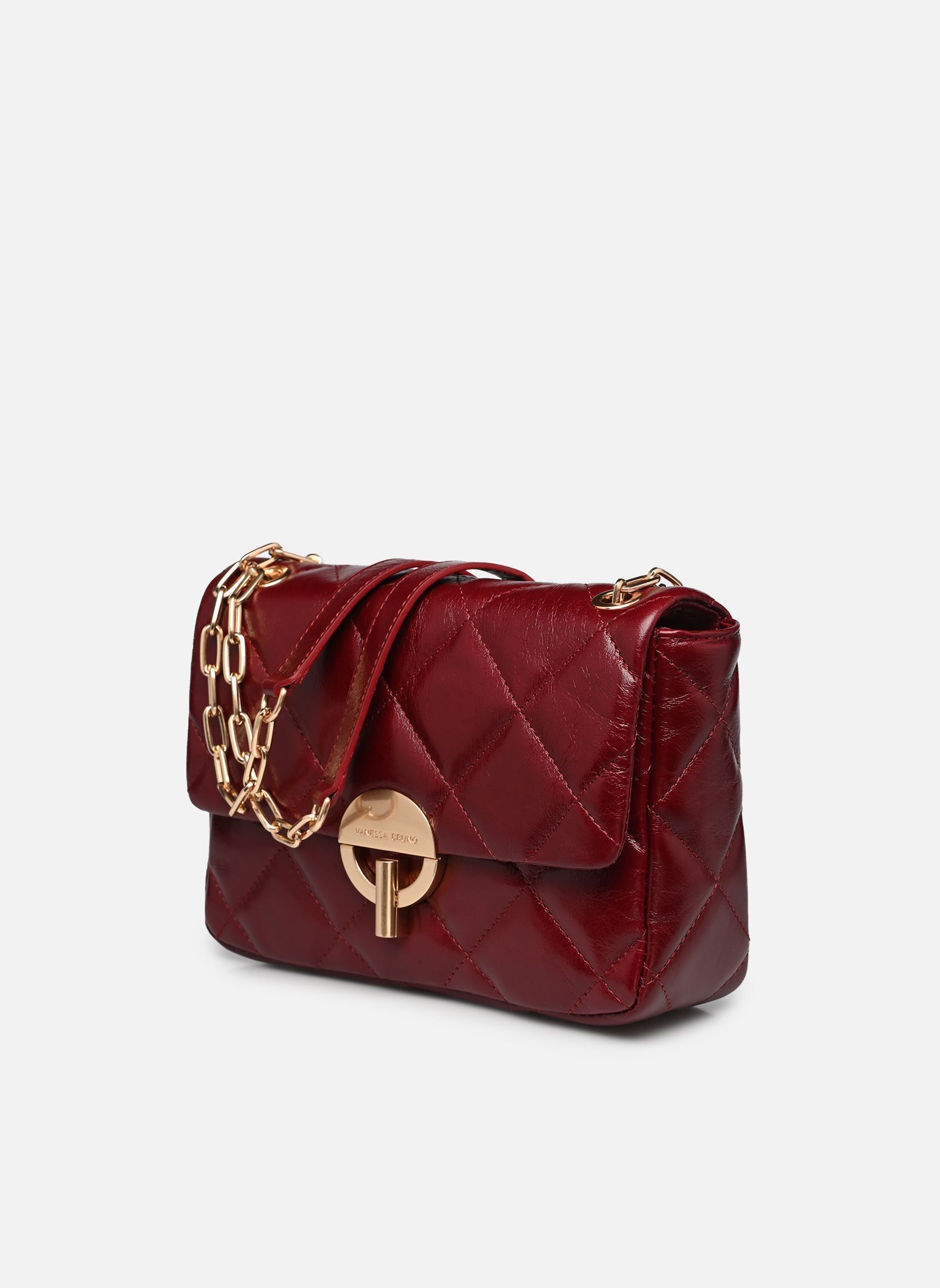 Schoudertassen Grand Moon Matelasse En Cuir Craquele dames bordeaux Vanessa Bruno Schoudertassen Grand Moon Matelasse En Cuir Craquele dames bordeaux CERISE