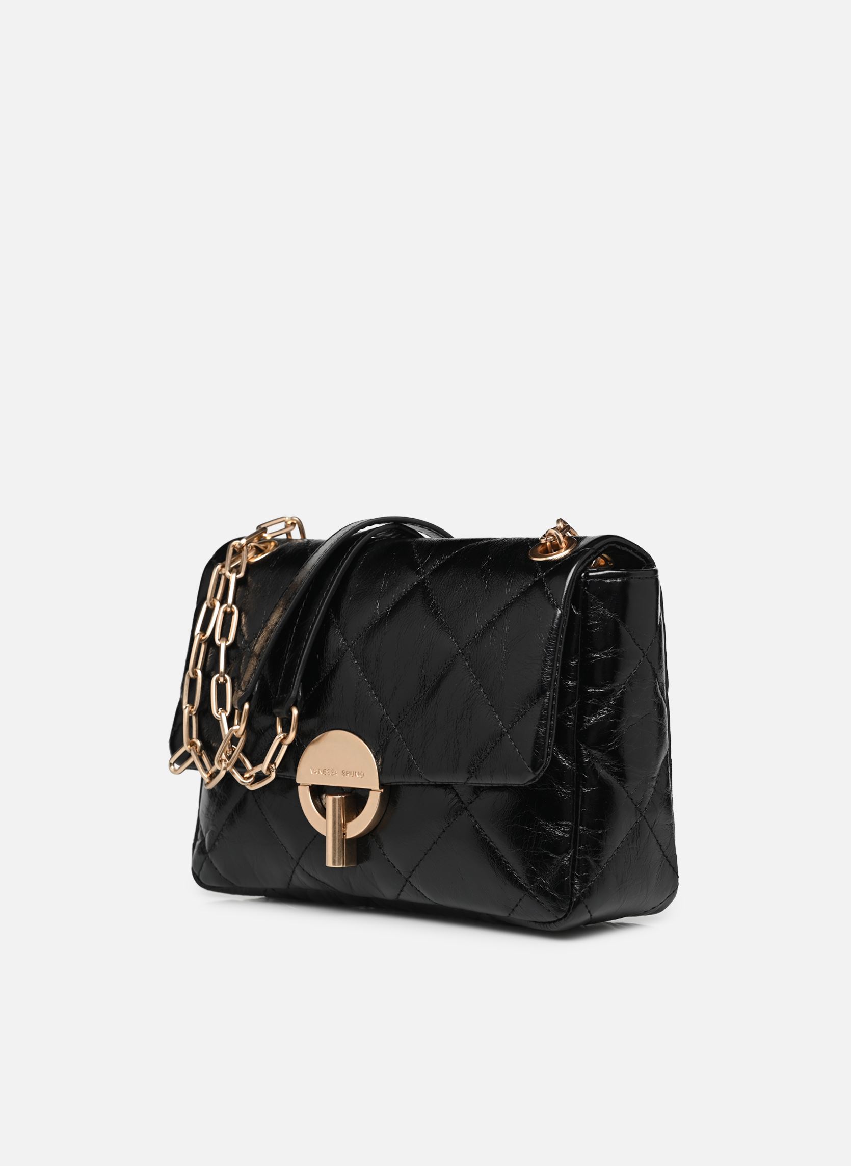 Bandolera Grand Moon Matelasse En Cuir Craquele mujer negro Vanessa Bruno Bandolera Grand Moon Matelasse En Cuir Craquele mujer negro NOIR