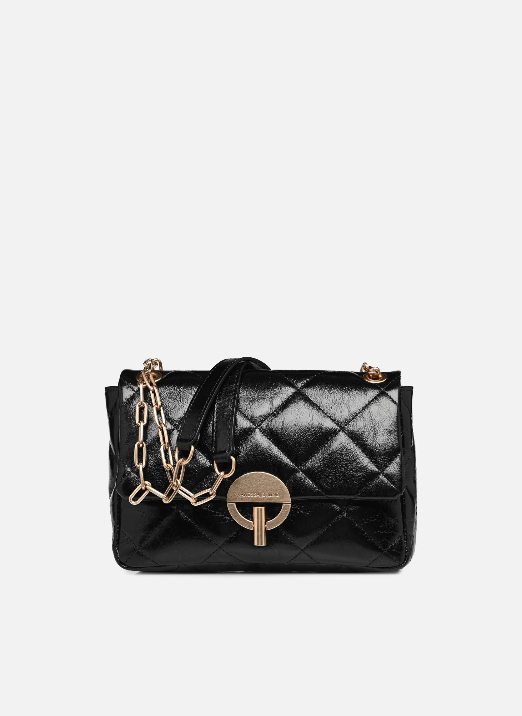 Bandolera Grand Moon Matelasse En Cuir Craquele mujer negro Vanessa Bruno Bandolera Grand Moon Matelasse En Cuir Craquele mujer negro NOIR