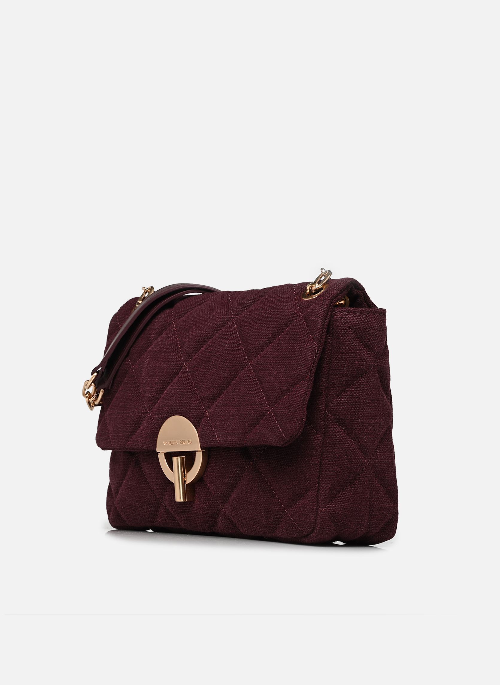 Sacs bandoulière Grand Moon En Lin Denim femme bordeaux Vanessa Bruno Sacs bandoulière Grand Moon En Lin Denim femme bordeaux AUBERGINE