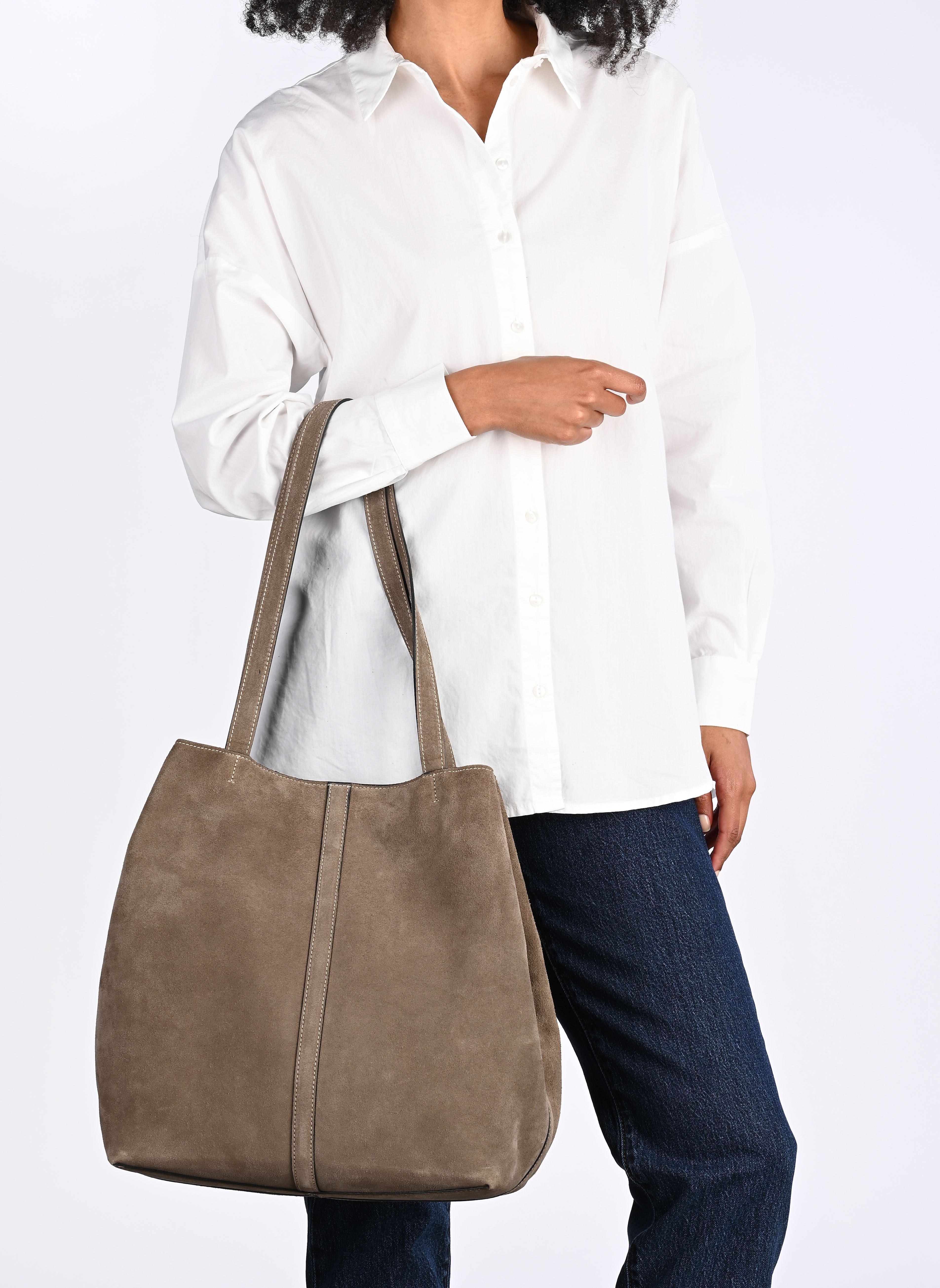 Bolsas de compra Daily Tote Bag Gm mujer marrón Vanessa Bruno Bolsas de compra Daily Tote Bag Gm mujer marrón TAUPE