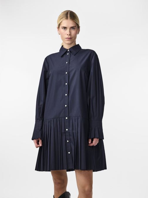 Robe Femme PIECES En Polyester Recyclé - Coupe Shirt Dress Délavée - Style Danois Détendu