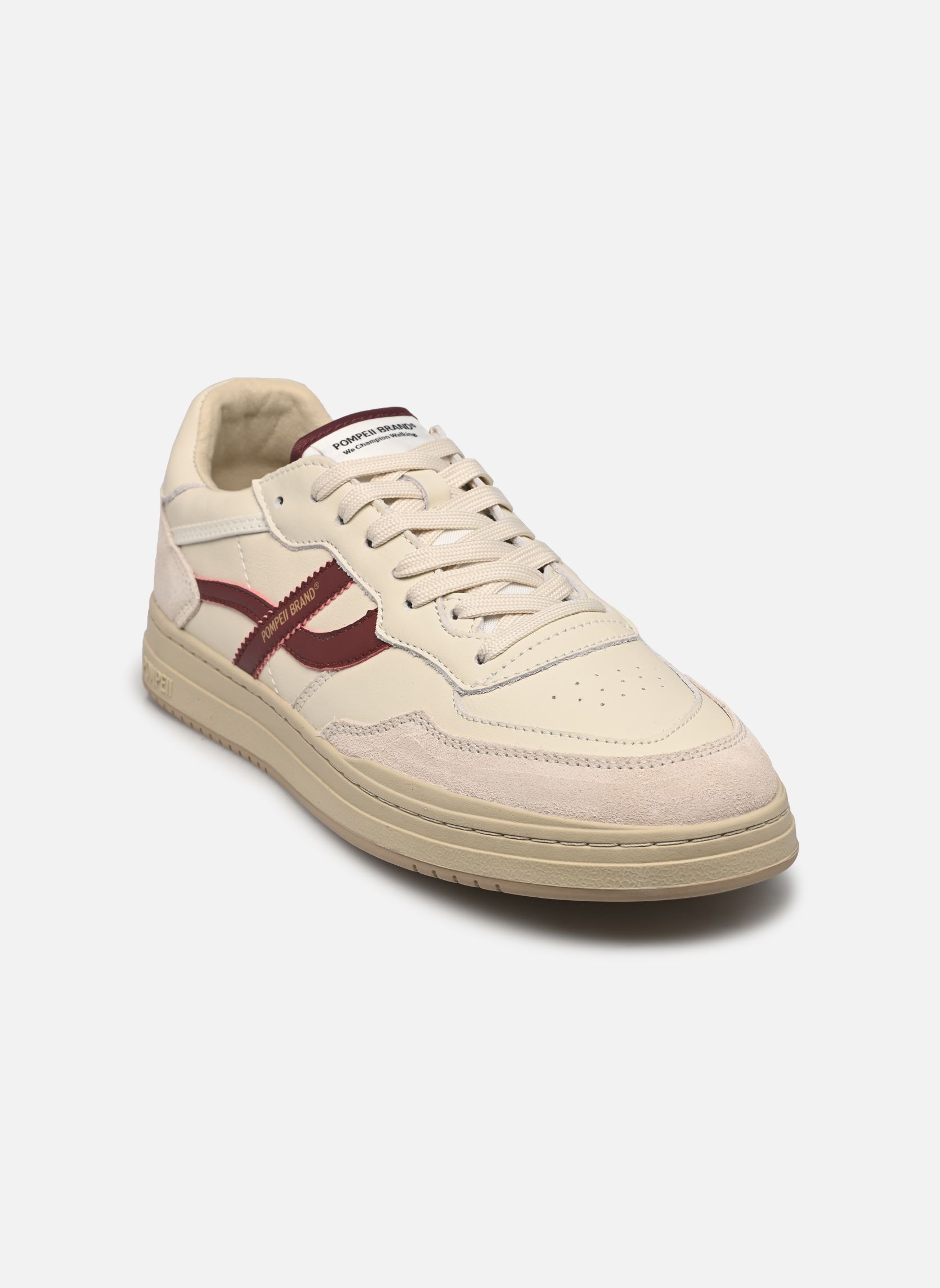 Baskets basses ELAN PIPPA LEATHER M homme blanc Pompeii Baskets basses ELAN PIPPA LEATHER M homme blanc ECRU BURGUNDY