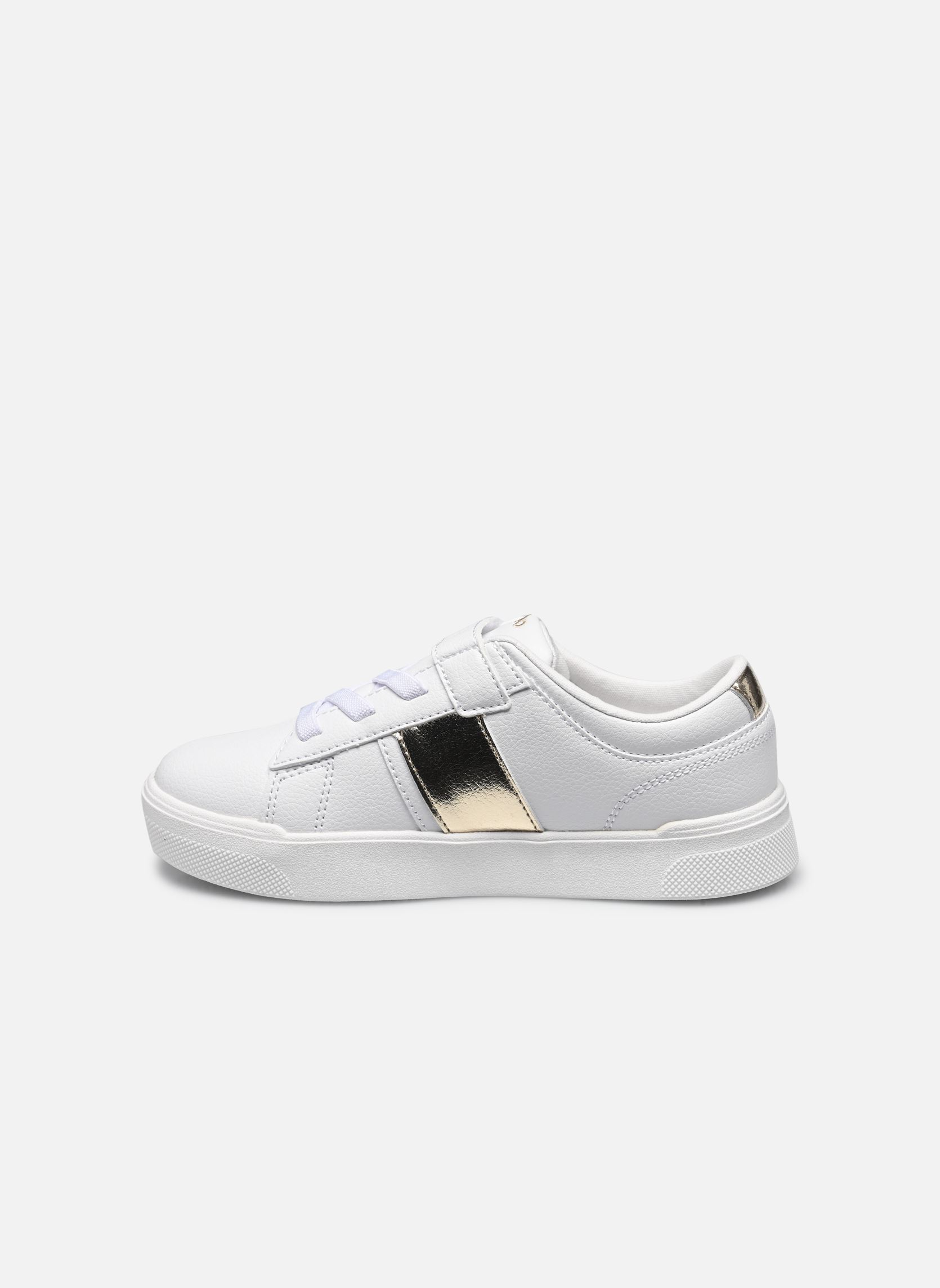 Baskets basses Frazier Ps fille blanc Polo Ralph Lauren Baskets basses Frazier Ps fille blanc C-'WHITE / GOLD TUMBLED