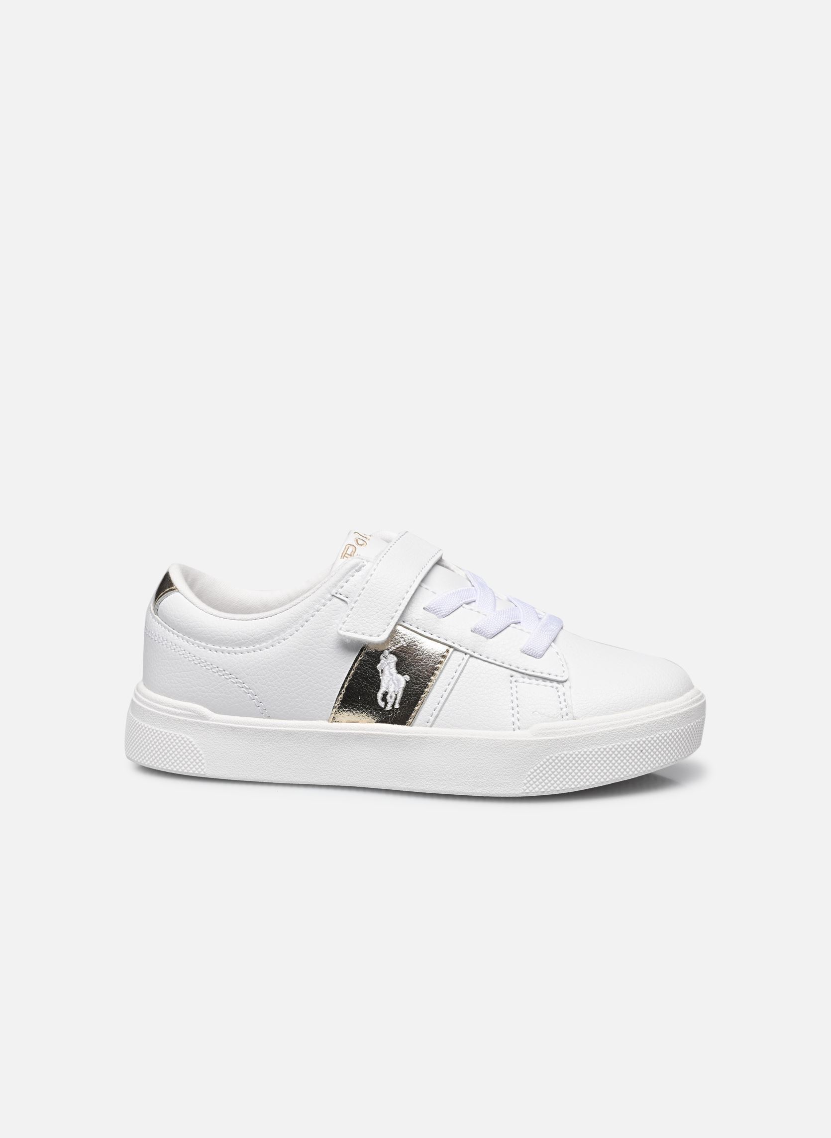 Baskets basses Frazier Ps fille blanc Polo Ralph Lauren Baskets basses Frazier Ps fille blanc C-'WHITE / GOLD TUMBLED