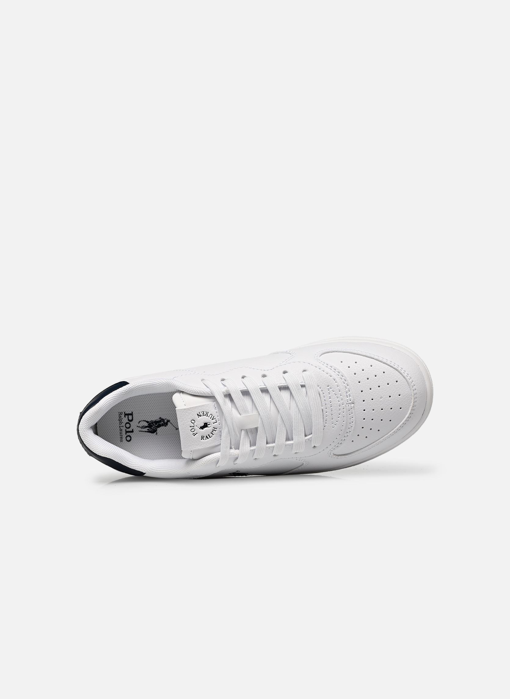 Niedrige Sneaker MASTERS COURT jungen weiß Polo Ralph Lauren Niedrige Sneaker MASTERS COURT jungen weiß WHITE TUMBLED/NAVY W/ NAVY PP