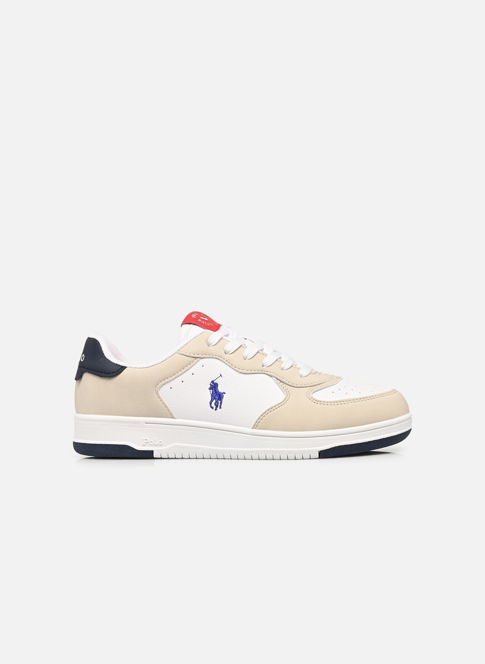 Niedrige Sneaker Masters Court jungen weiß Polo Ralph Lauren Niedrige Sneaker Masters Court jungen weiß WHITE TUMBLED/GREY MICRO/NAVY