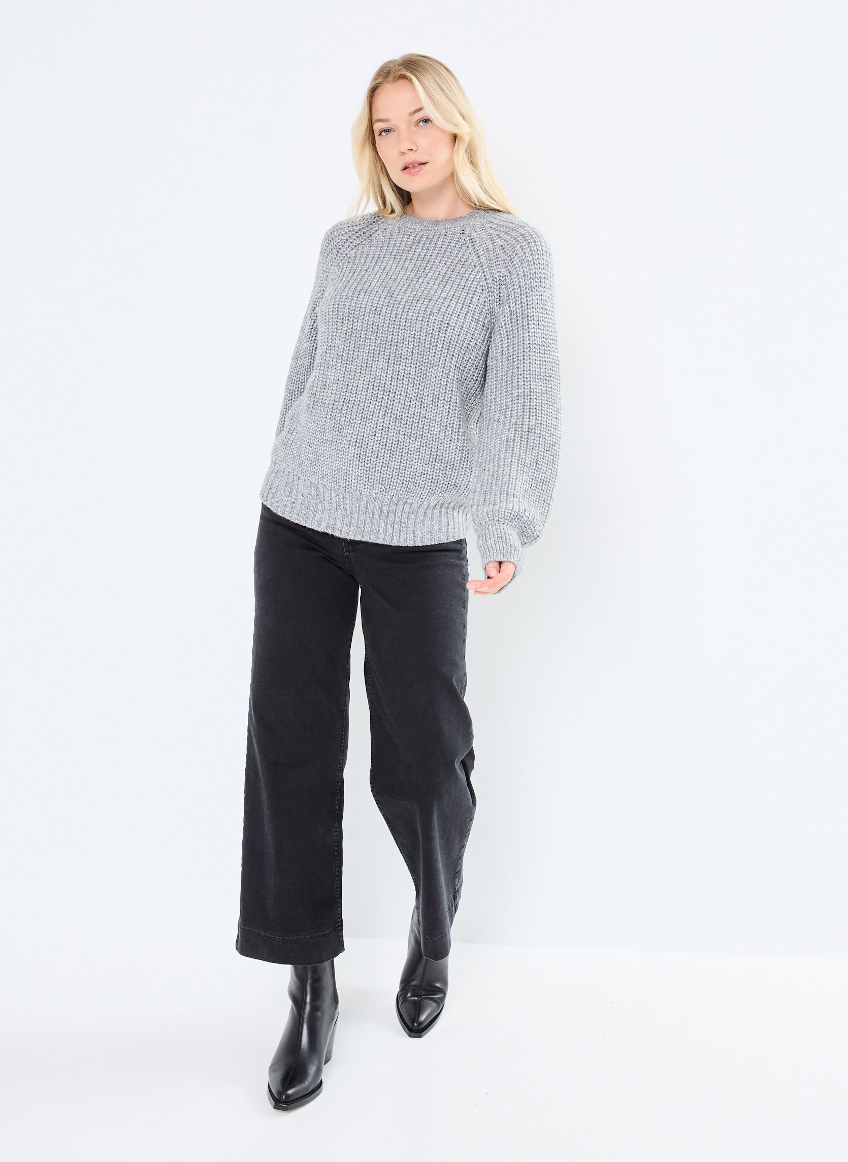 Pulls MIFESTA femme gris MADE BY Pulls MIFESTA femme gris GRIS CHINE MOYEN (BROS BC04)