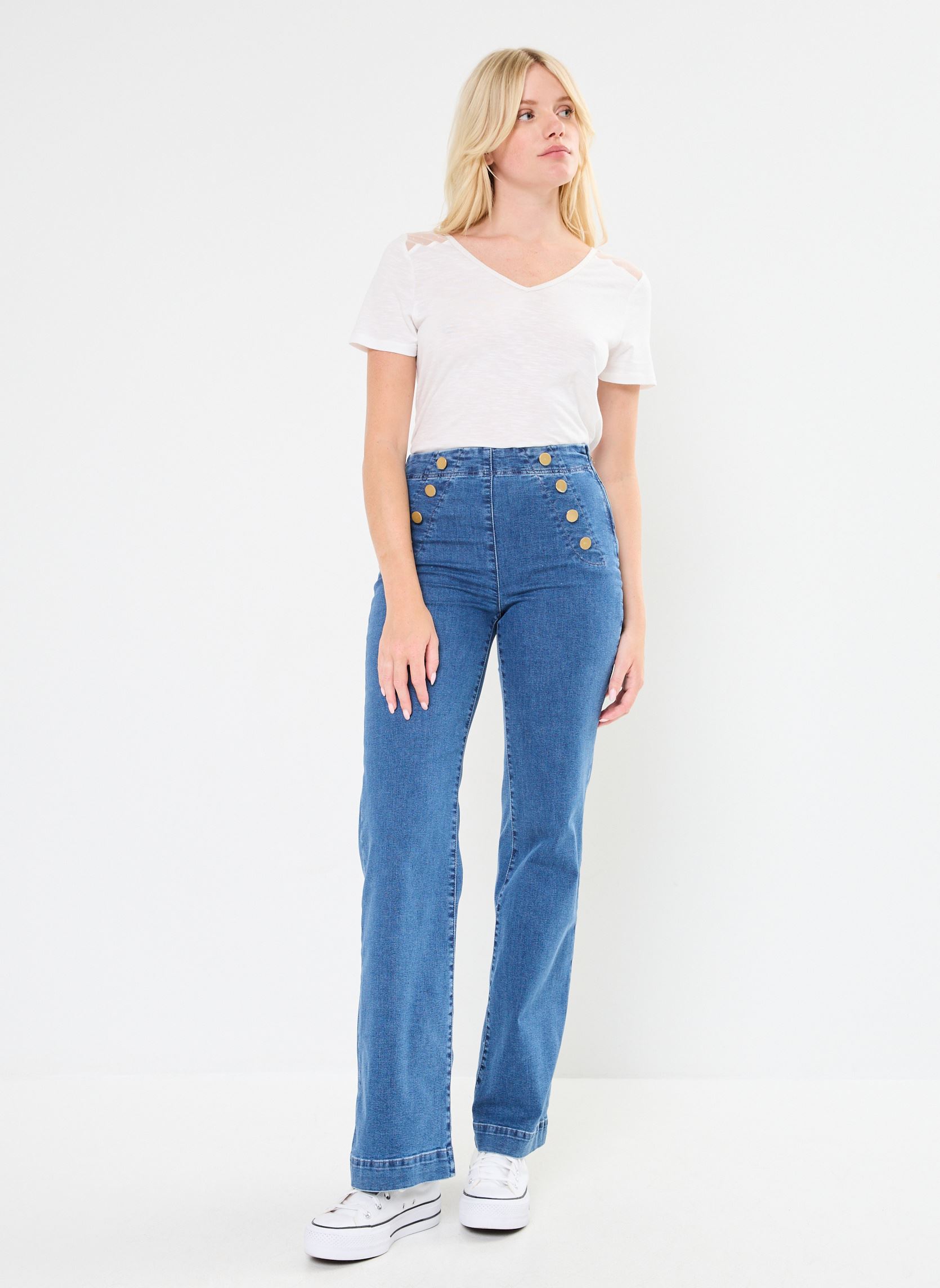 Flared jeans PRIMAROSA1 dames blauw Georgia Rose Flared jeans PRIMAROSA1 dames blauw DENIM STONE