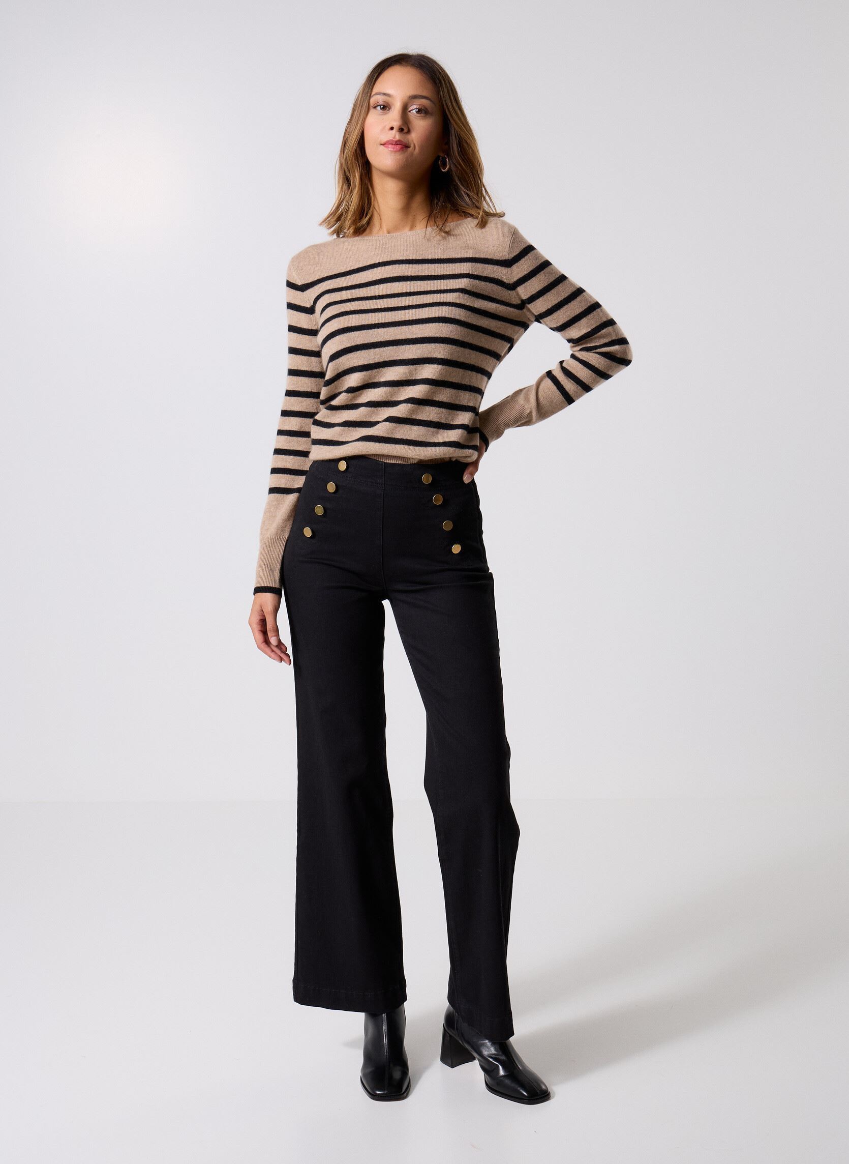 Flared Jeans PRIMAROSA1 damen schwarz Georgia Rose Flared Jeans PRIMAROSA1 damen schwarz DENIM BLACK