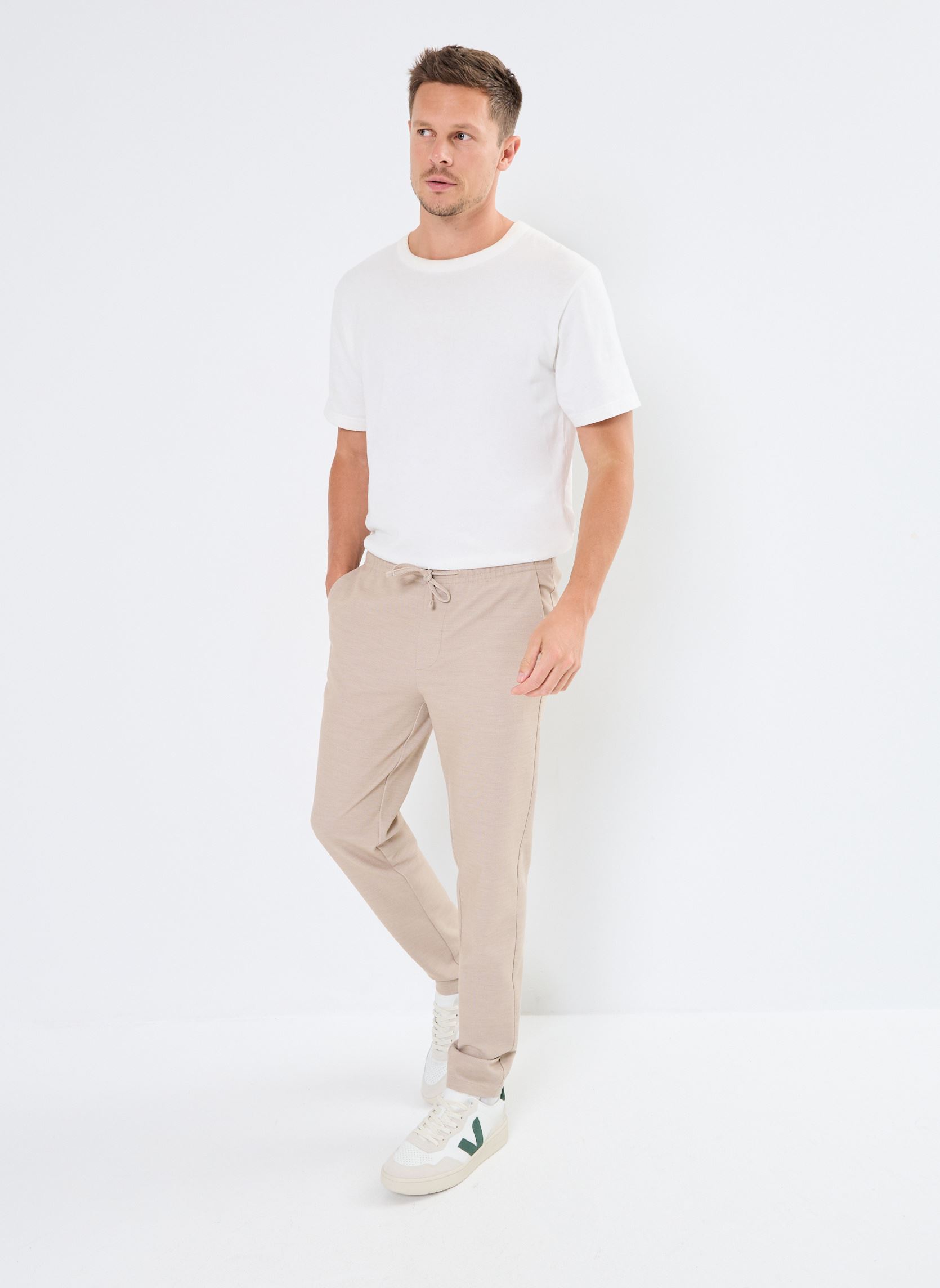 Pantalons chino PORSMOUTH homme beige Marvin&Co Pantalons chino PORSMOUTH homme beige WHITE PEPPER