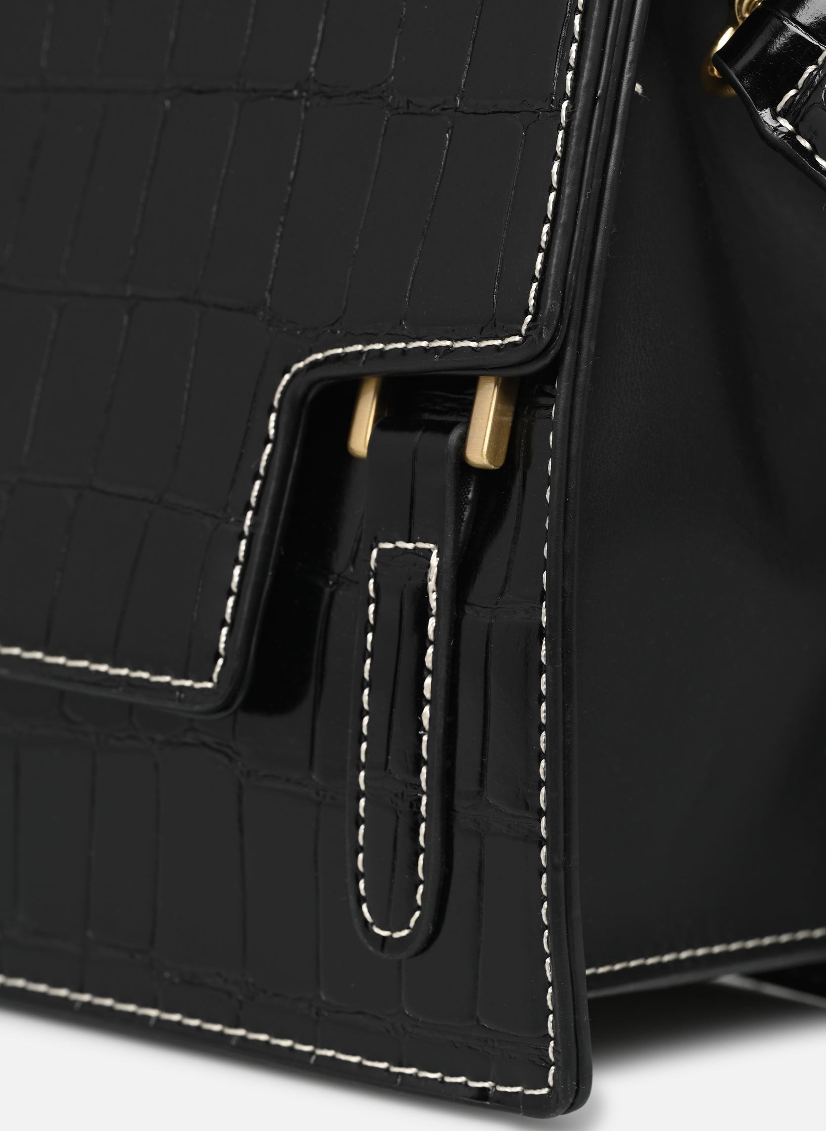 Schoudertassen Sac croco bandoulière BACRO dames zwart MADE BY Schoudertassen Sac croco bandoulière BACRO dames zwart NOIR