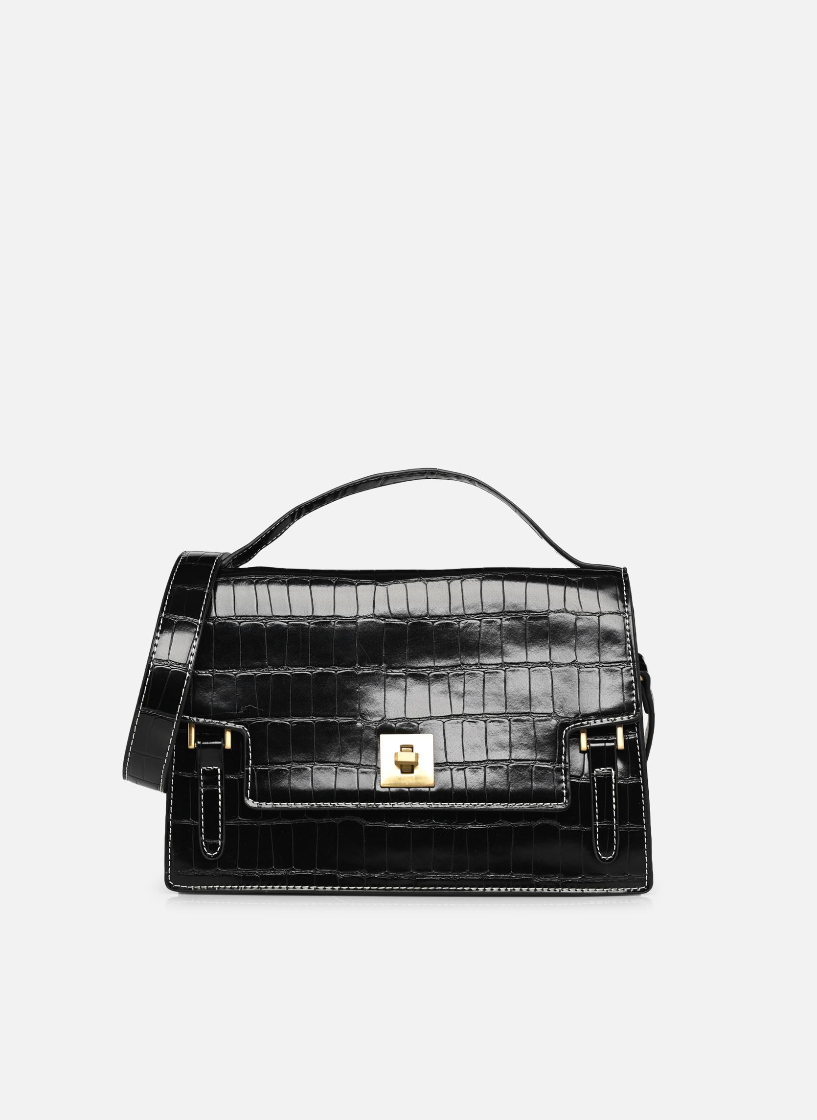 Schoudertassen Sac croco bandoulière BACRO dames zwart MADE BY Schoudertassen Sac croco bandoulière BACRO dames zwart NOIR