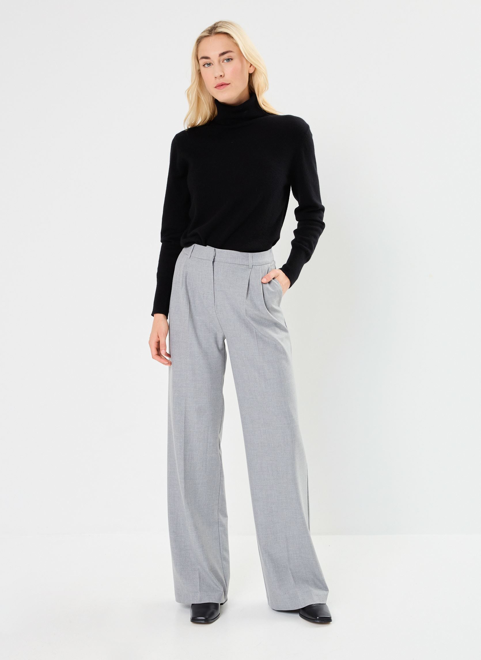 Pantalons larges PFLANNA tall femme gris Georgia Rose Pantalons larges PFLANNA tall femme gris GRIS CLAIR