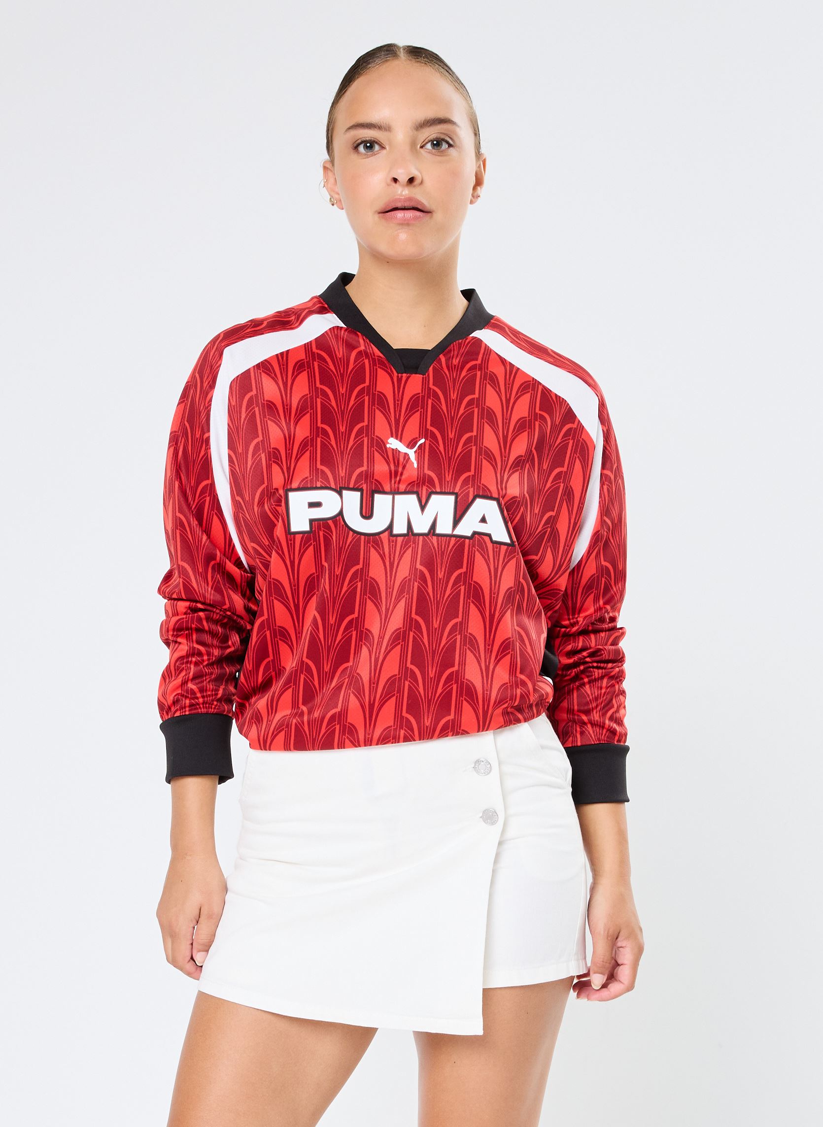 Langarm-T-Shirts Maillot de foot M FOOTBALL JSY LS W - Un damen rot Puma Langarm-T-Shirts Maillot de foot M FOOTBALL JSY LS W - Un damen rot INTENSE RED-AOP