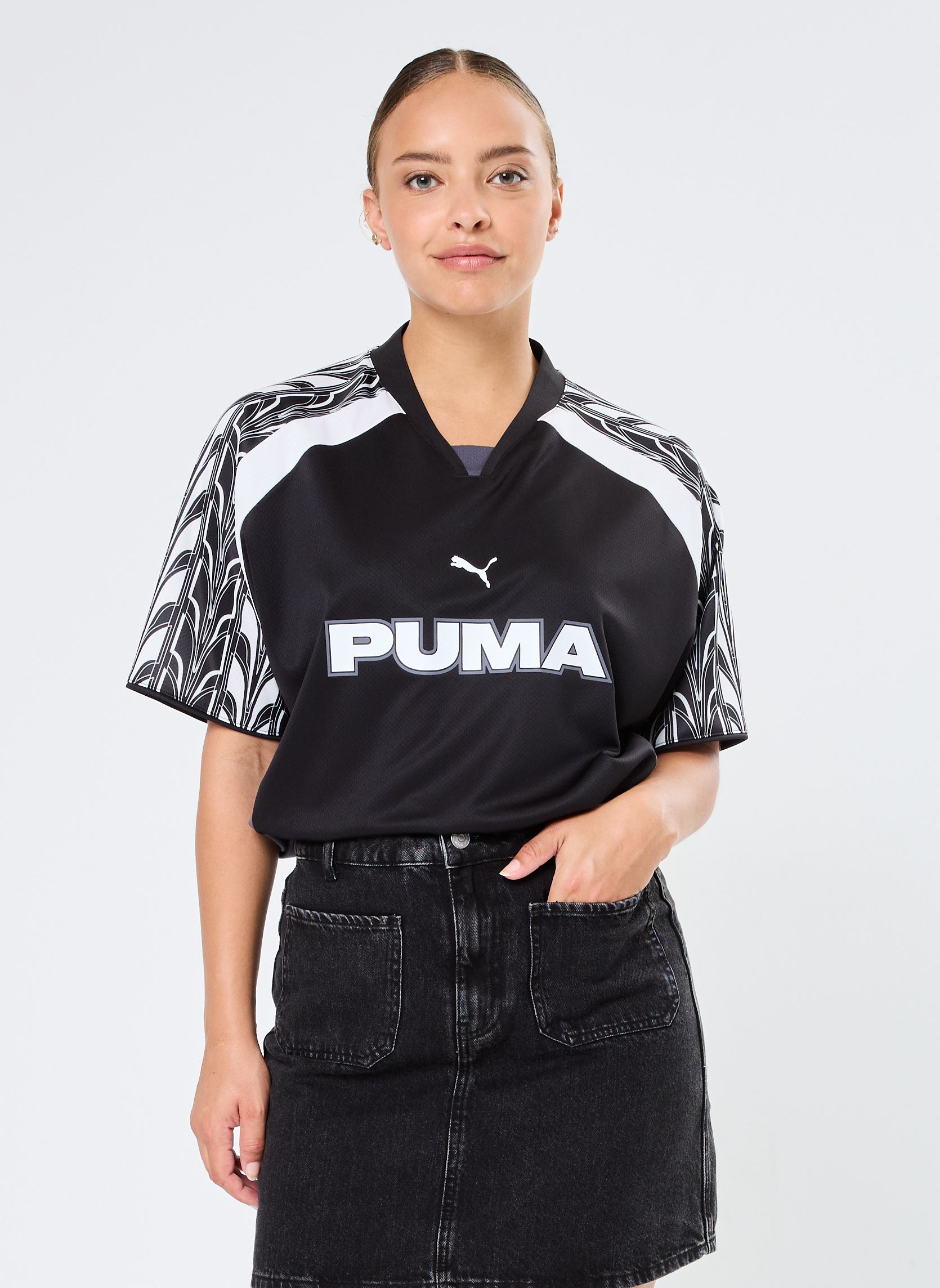 Kurzarm-T-Shirts Maillot de foot M FOOTBALL JSY W - Unise damen schwarz Puma Kurzarm-T-Shirts Maillot de foot M FOOTBALL JSY W - Unise damen schwarz PUMA BLACK-GALACTIC GRAY
