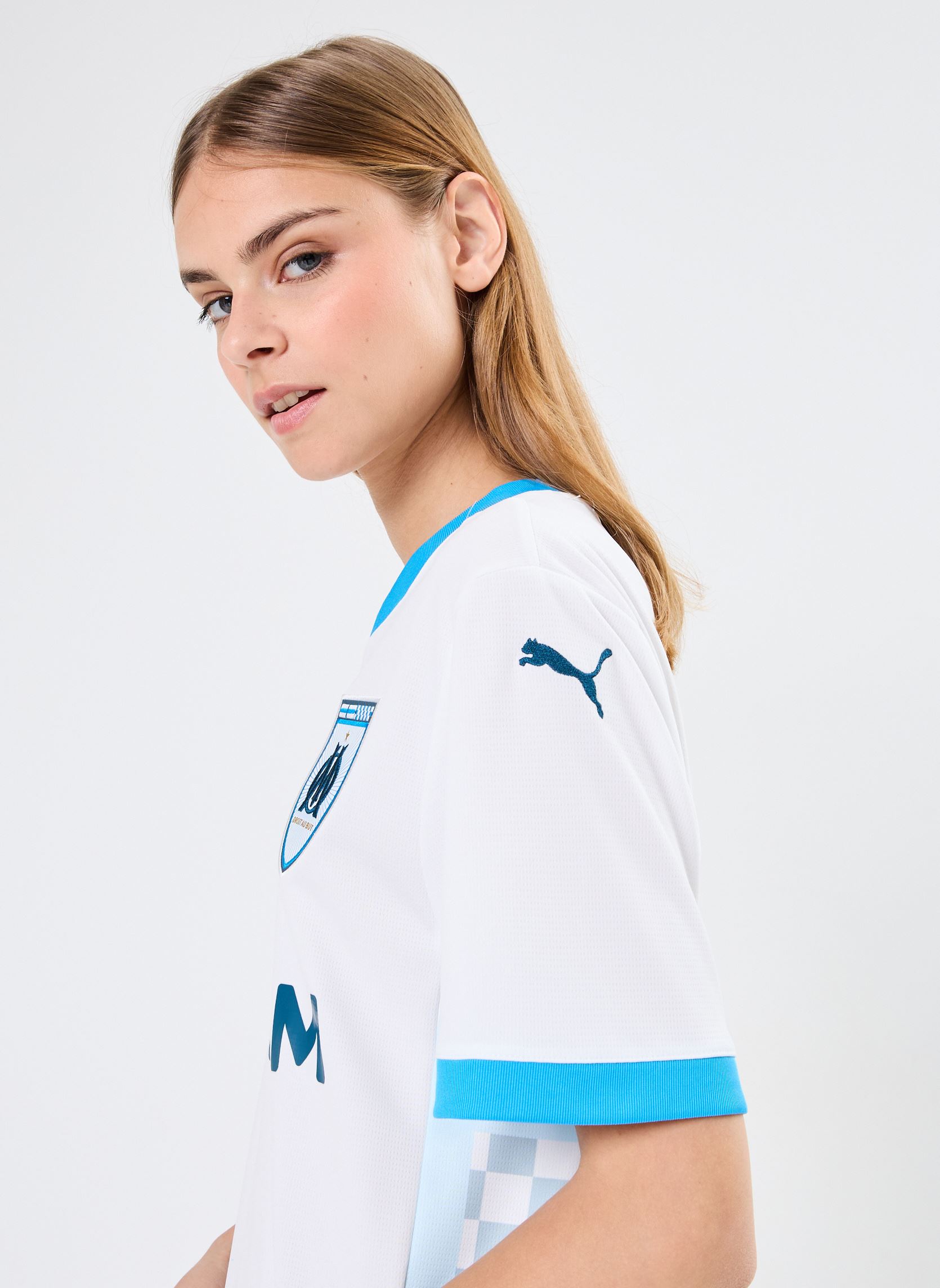 Tee-shirts manches courtes Maillot de foot Olympique de Marseille r femme noir Puma Tee-shirts manches courtes Maillot de foot Olympique de Marseille r femme noir PUMA WHITE-BLEU AZUR