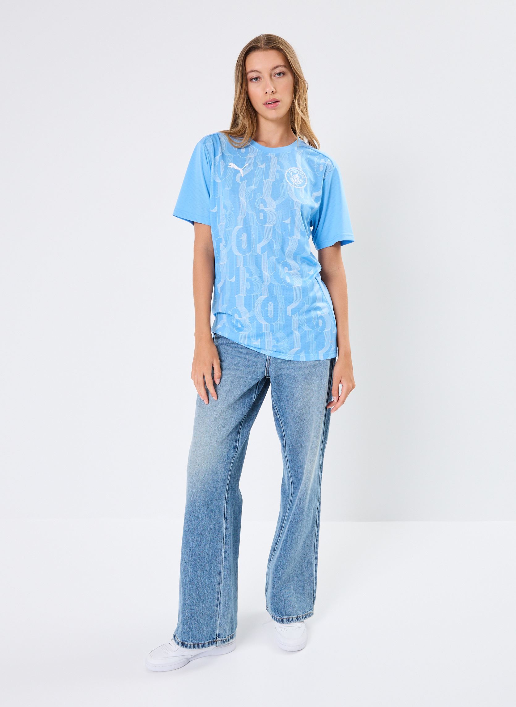 Tee-shirts manches courtes Maillot de foot Manchester City pré-matc femme noir Puma Tee-shirts manches courtes Maillot de foot Manchester City pré-matc femme noir TEAM LIGHT BLUE-PUMA WHITE