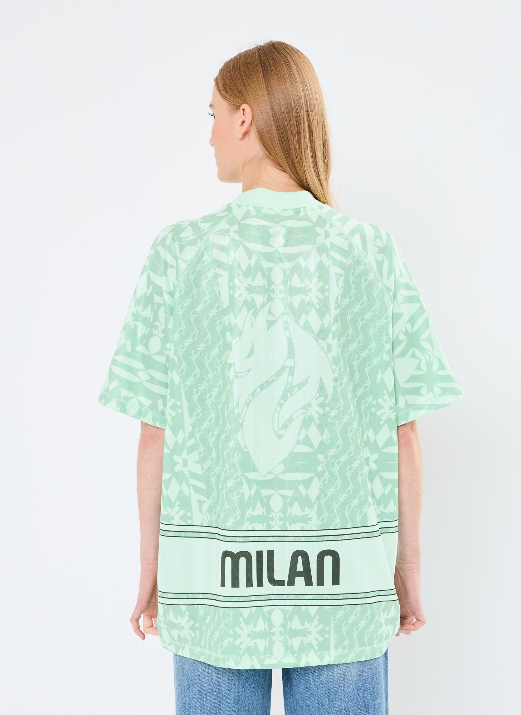 Tee-shirts manches courtes Maillot de foot AC Milan retro W - Unise femme multicolore Puma Tee-shirts manches courtes Maillot de foot AC Milan retro W - Unise femme multicolore FRESH MINT-FLAT MEDIUM GRAY