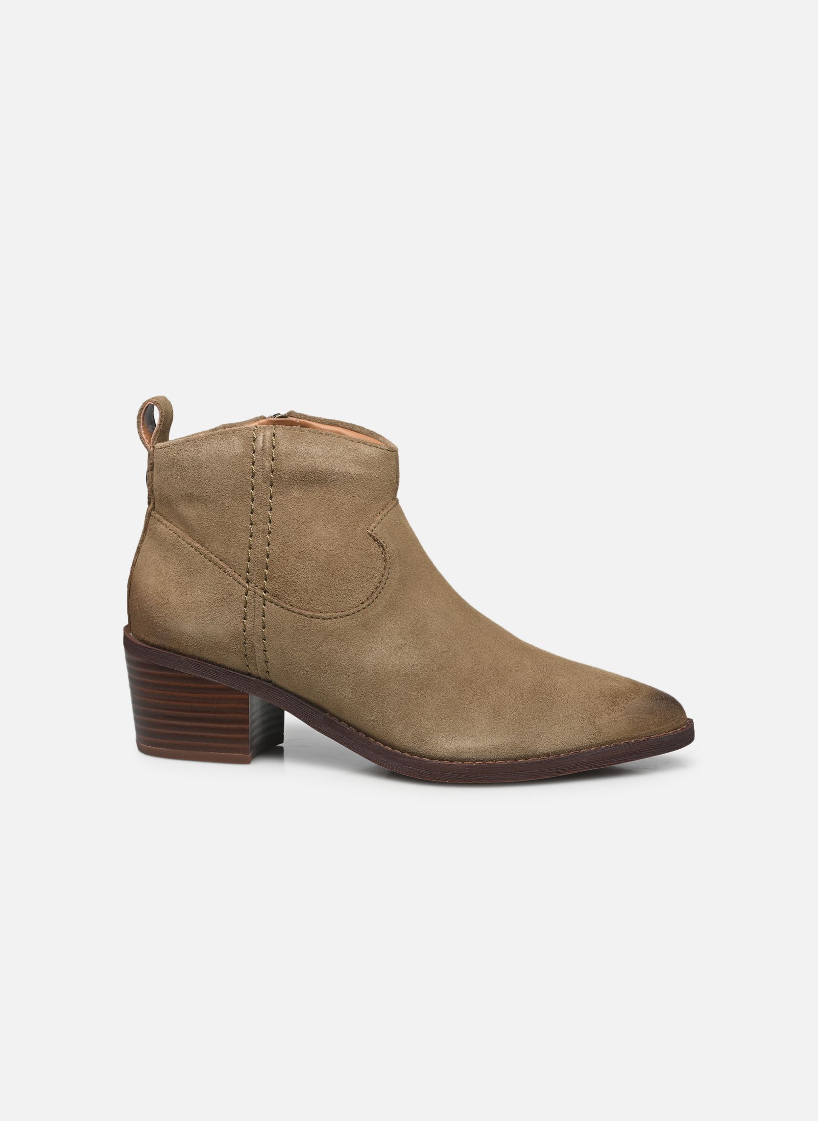 Bottines santiags Morzine Sky femme marron Clarks Bottines santiags Morzine Sky femme marron DARK SAND SUEDE