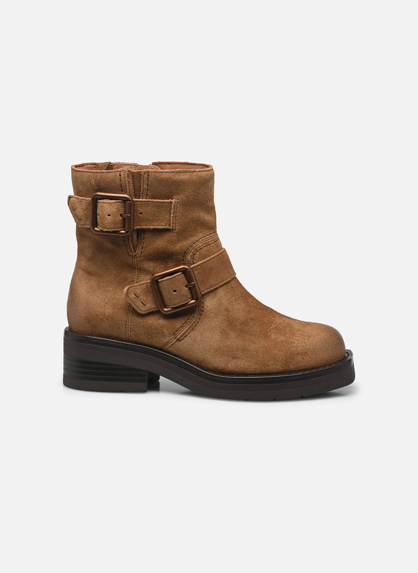 Botines motociclistas Rebelle Buckle mujer marrón Clarks Botines motociclistas Rebelle Buckle mujer marrón WALNUT SUEDE