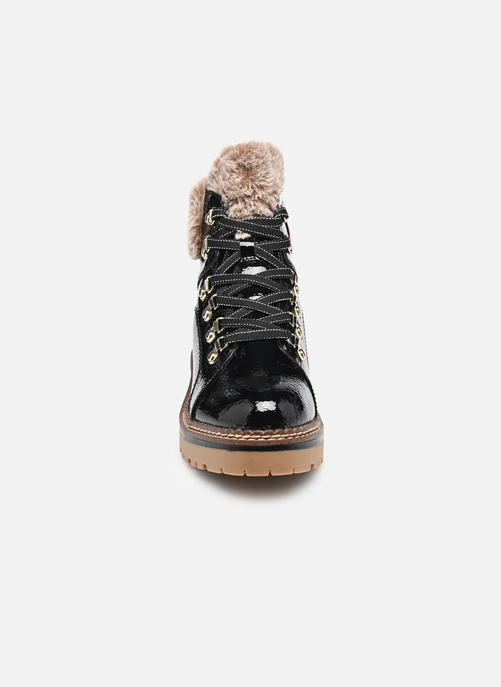 Gevoerde enkellaarsjes 26264-43 dames zwart Tamaris Gevoerde enkellaarsjes 26264-43 dames zwart BLACK PATENT