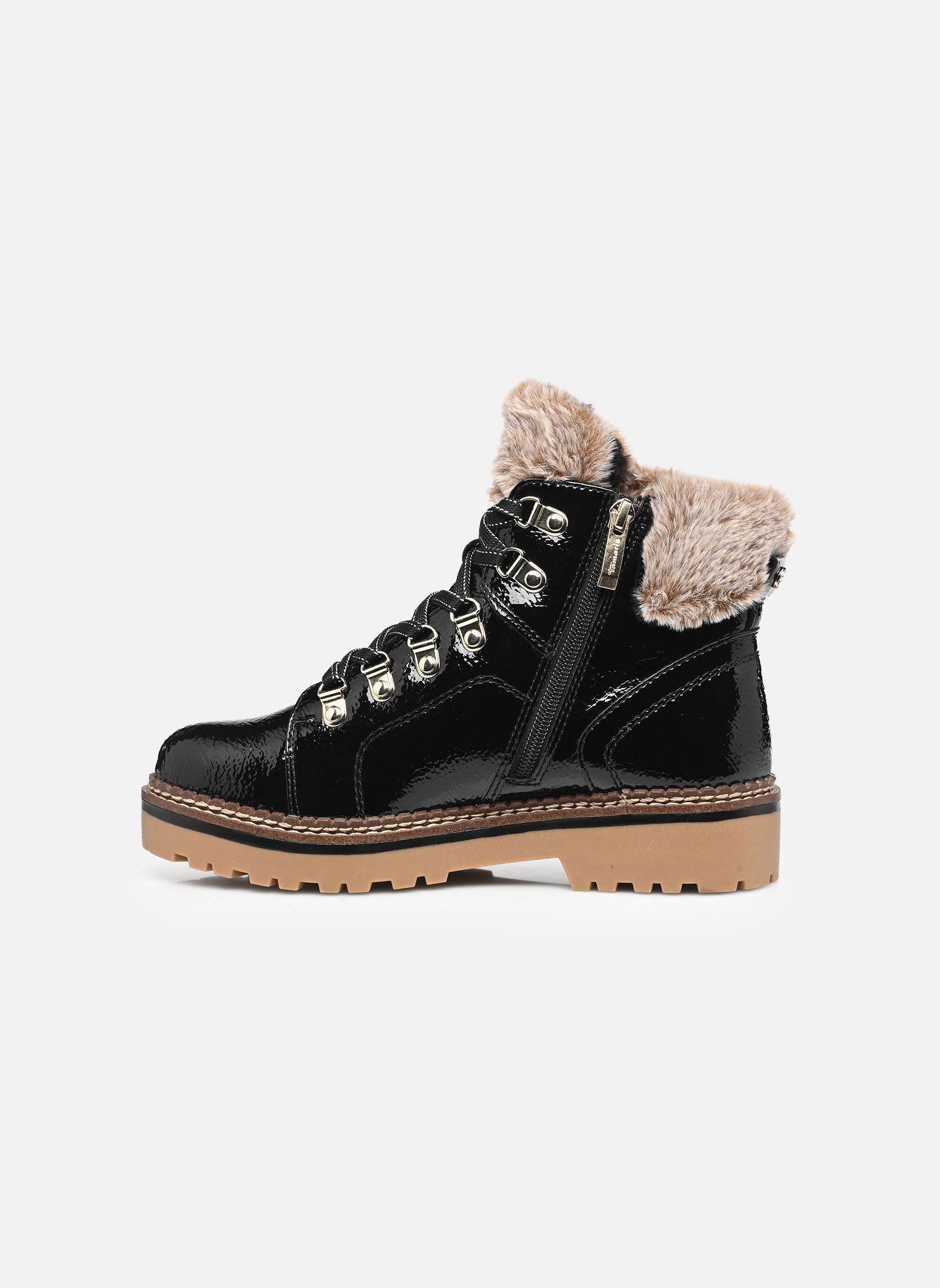 Gevoerde enkellaarsjes 26264-43 dames zwart Tamaris Gevoerde enkellaarsjes 26264-43 dames zwart BLACK PATENT