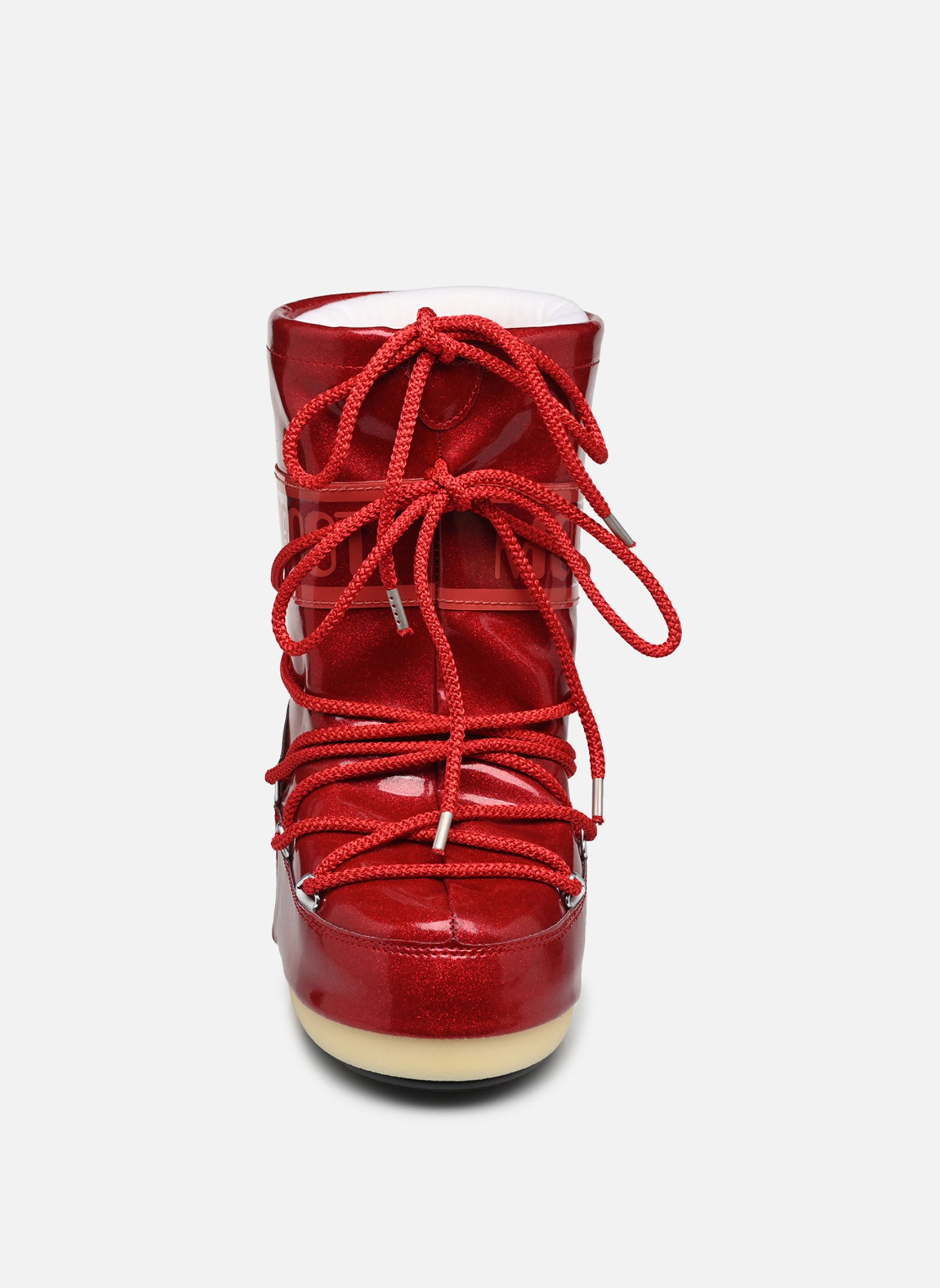 Schneestiefel MB ICON JR GLITTER mädchen rot Moon Boot Schneestiefel MB ICON JR GLITTER mädchen rot D001 RED