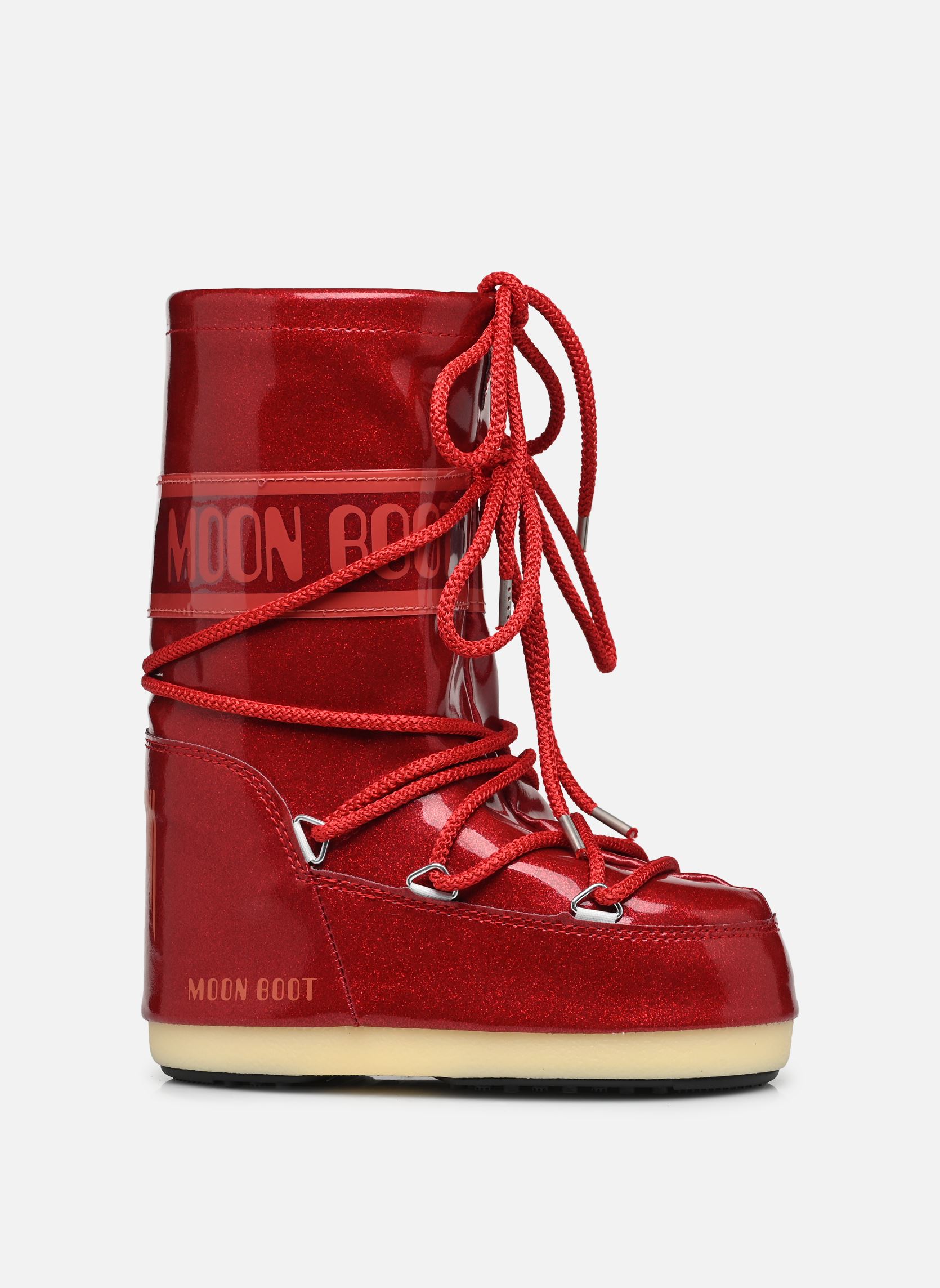 Schneestiefel MB ICON JR GLITTER mädchen rot Moon Boot Schneestiefel MB ICON JR GLITTER mädchen rot D001 RED