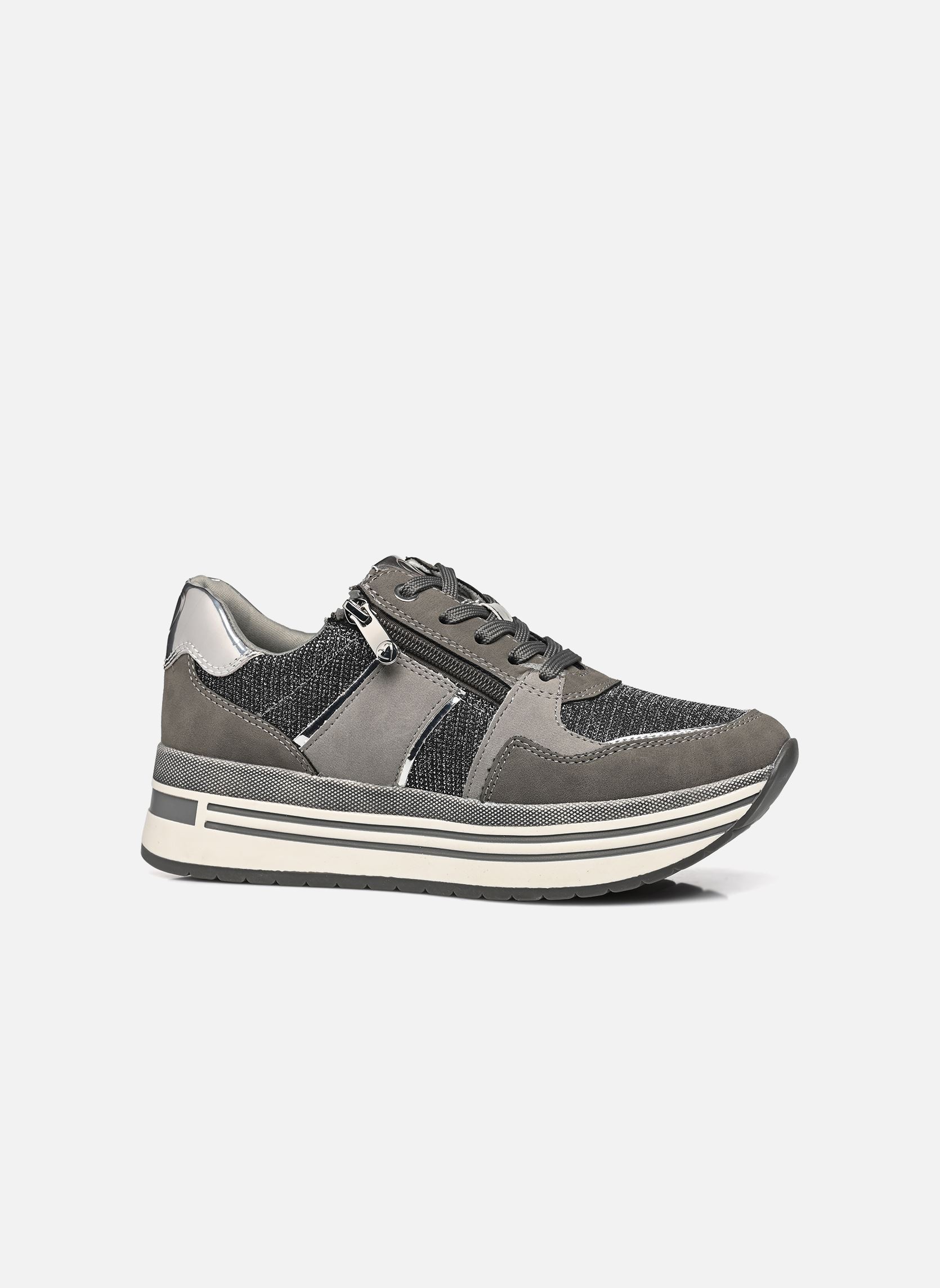 Sleehak sneakers 23721-43 dames grijs Marco Tozzi Sleehak sneakers 23721-43 dames grijs DK.GREY COMB