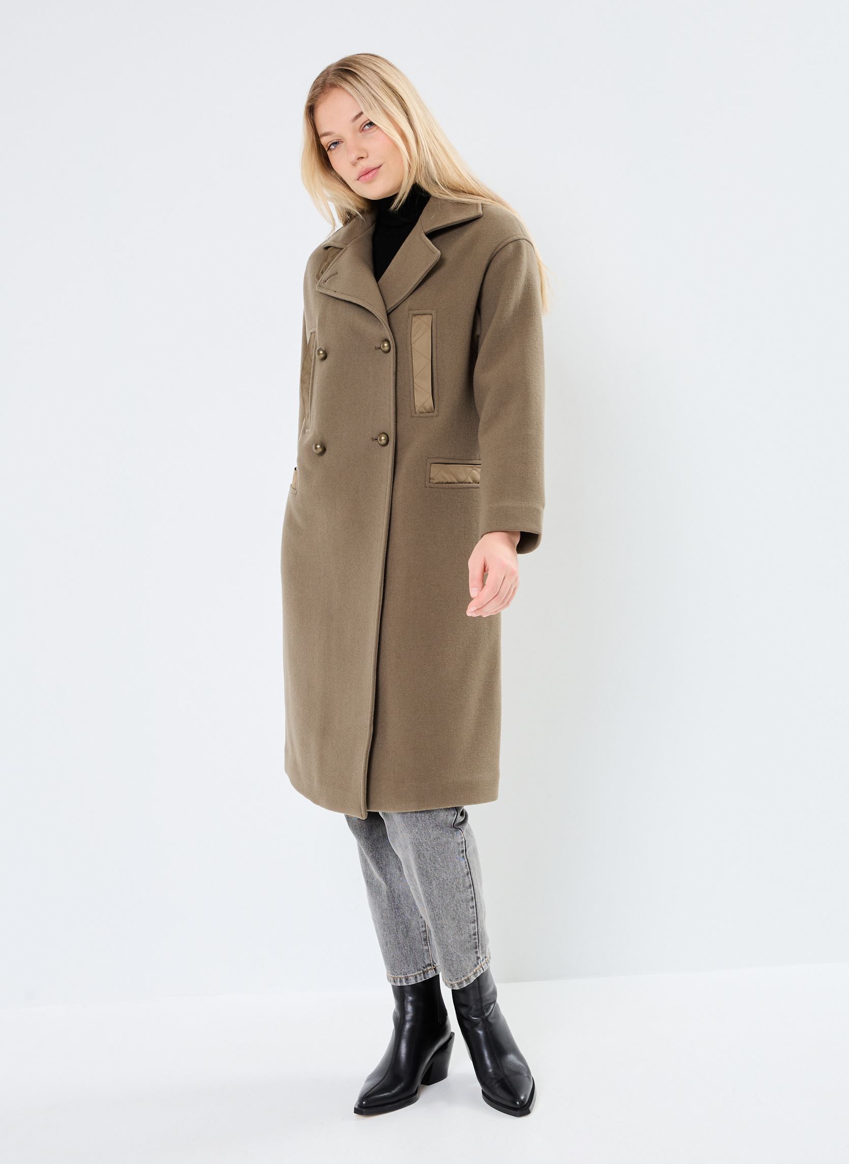 Manteaux BZ44035 femme vert IKKS Women Manteaux BZ44035 femme vert KAKI