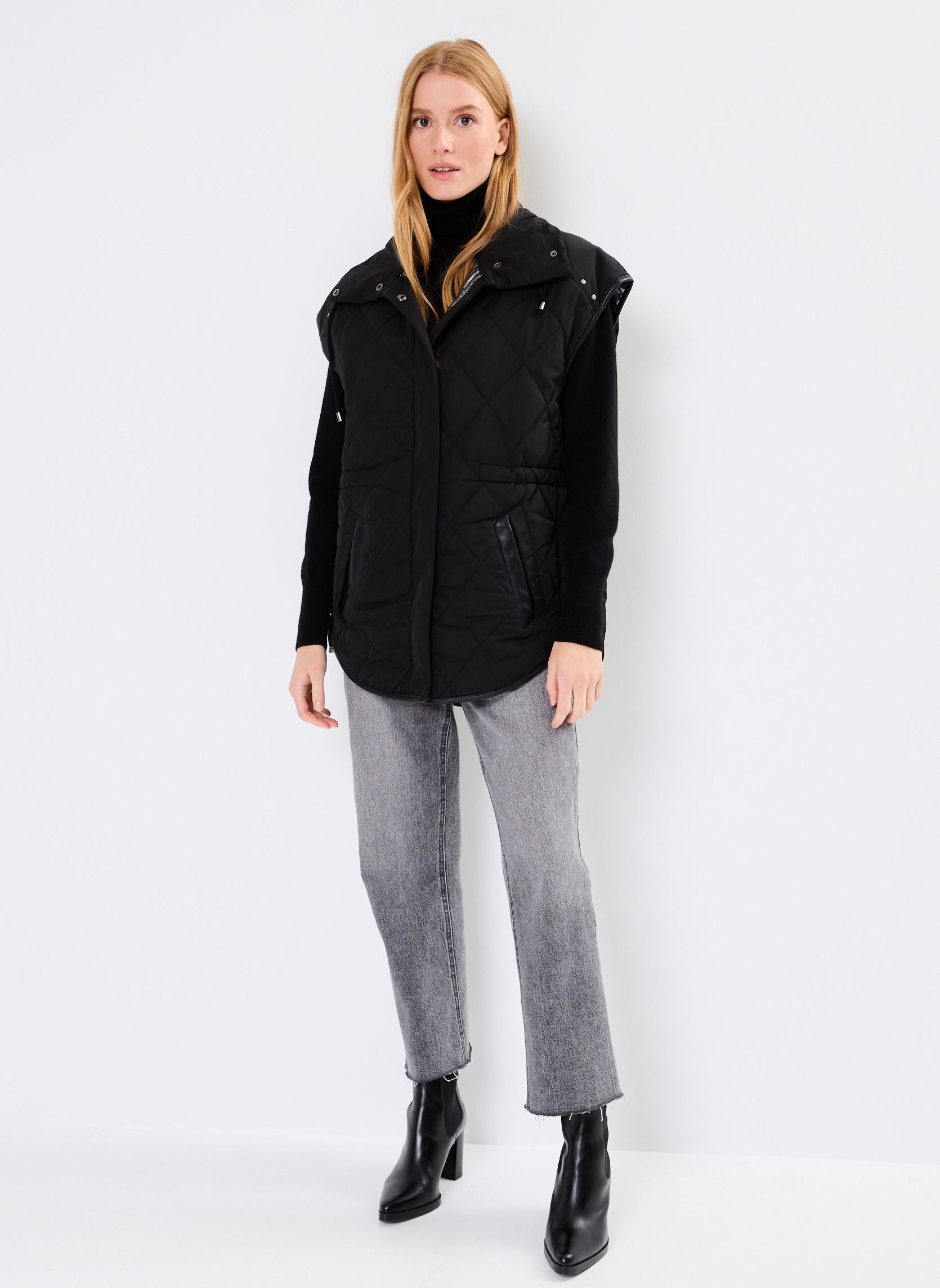 Vestes sans manches BZ45055 femme noir IKKS Women Vestes sans manches BZ45055 femme noir NOIR