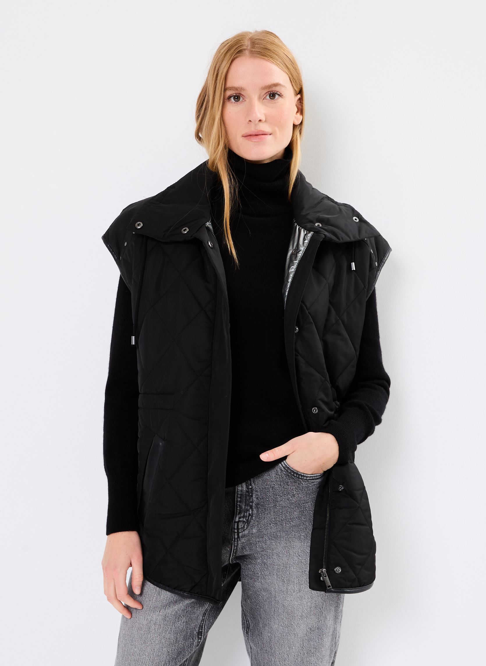 Vestes sans manches BZ45055 femme noir IKKS Women Vestes sans manches BZ45055 femme noir NOIR