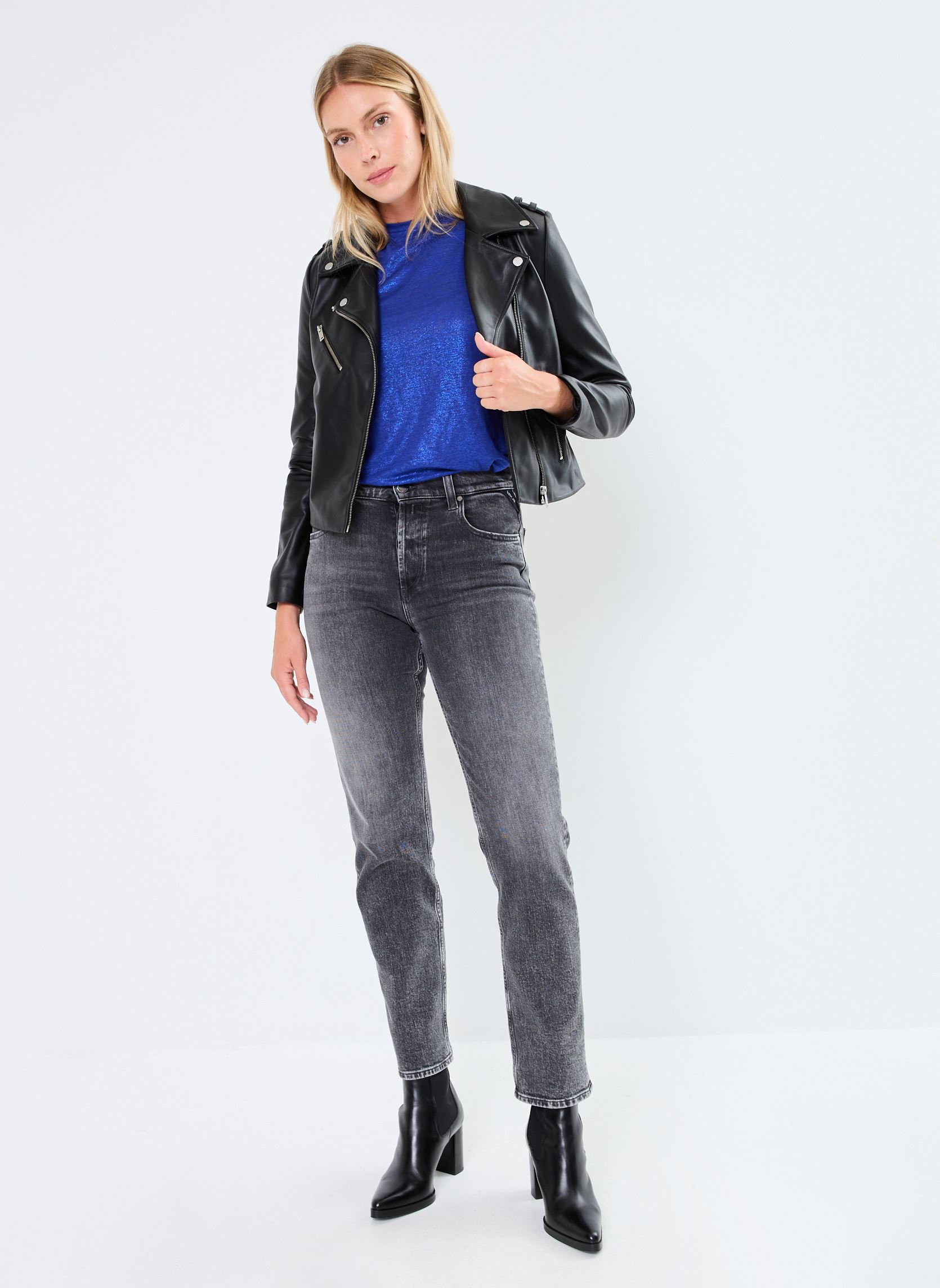 Chaquetas de cuero BZ48065 mujer negro IKKS Women Chaquetas de cuero BZ48065 mujer negro NOIR