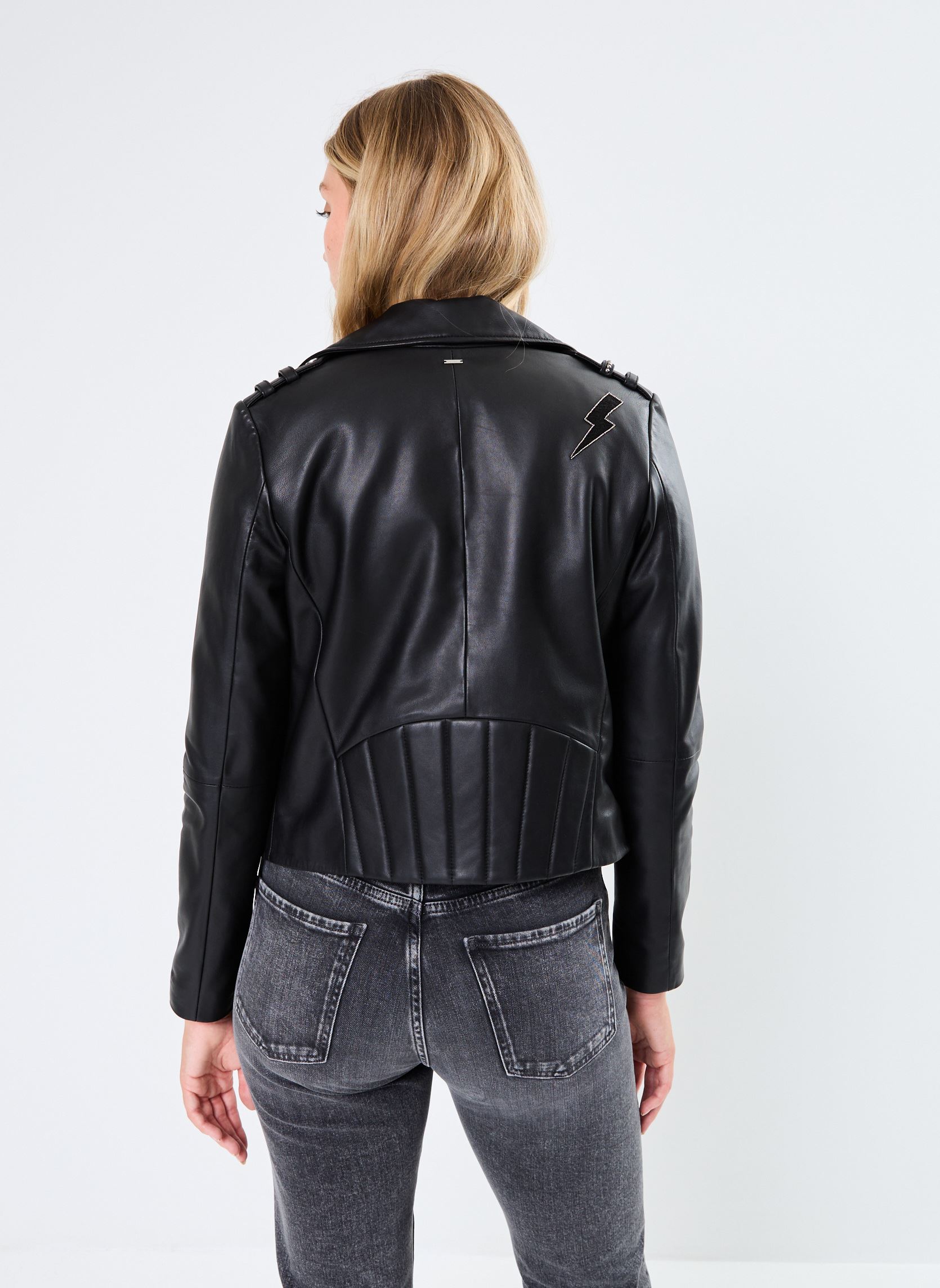 Chaquetas de cuero BZ48065 mujer negro IKKS Women Chaquetas de cuero BZ48065 mujer negro NOIR