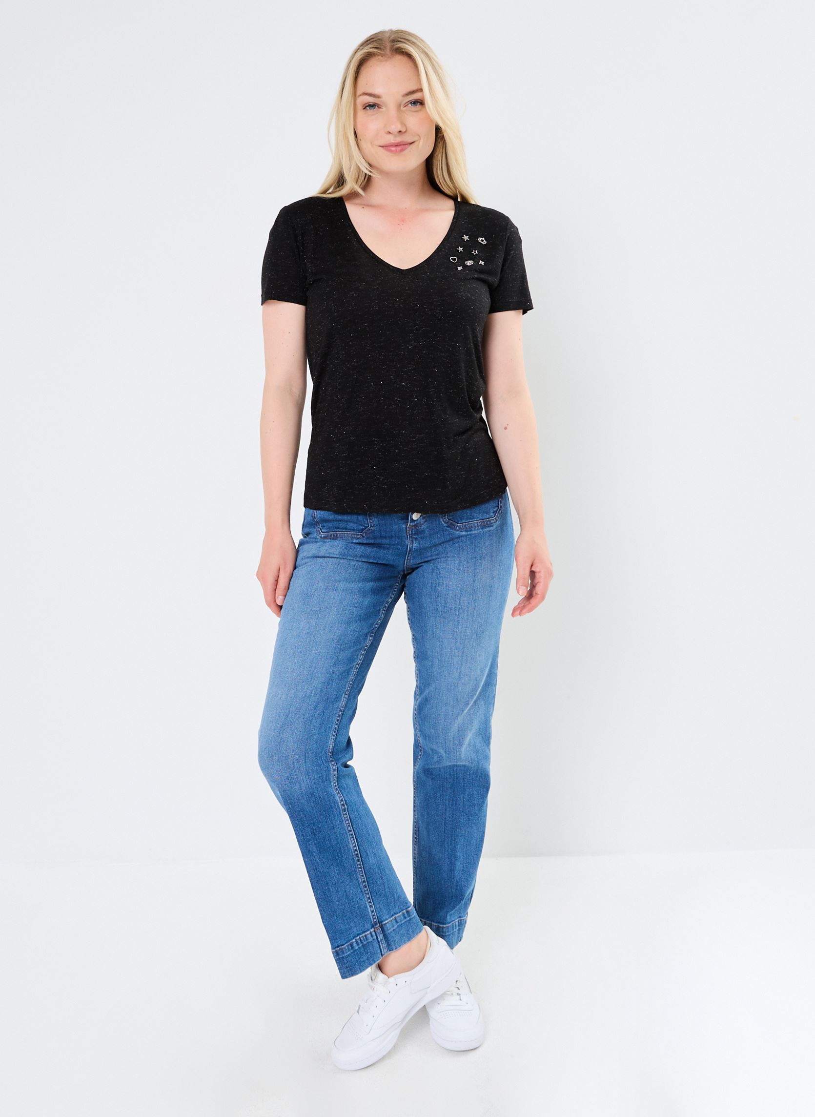 T-shirts met korte mouwen BZ10195 dames zwart IKKS Women T-shirts met korte mouwen BZ10195 dames zwart NOIR
