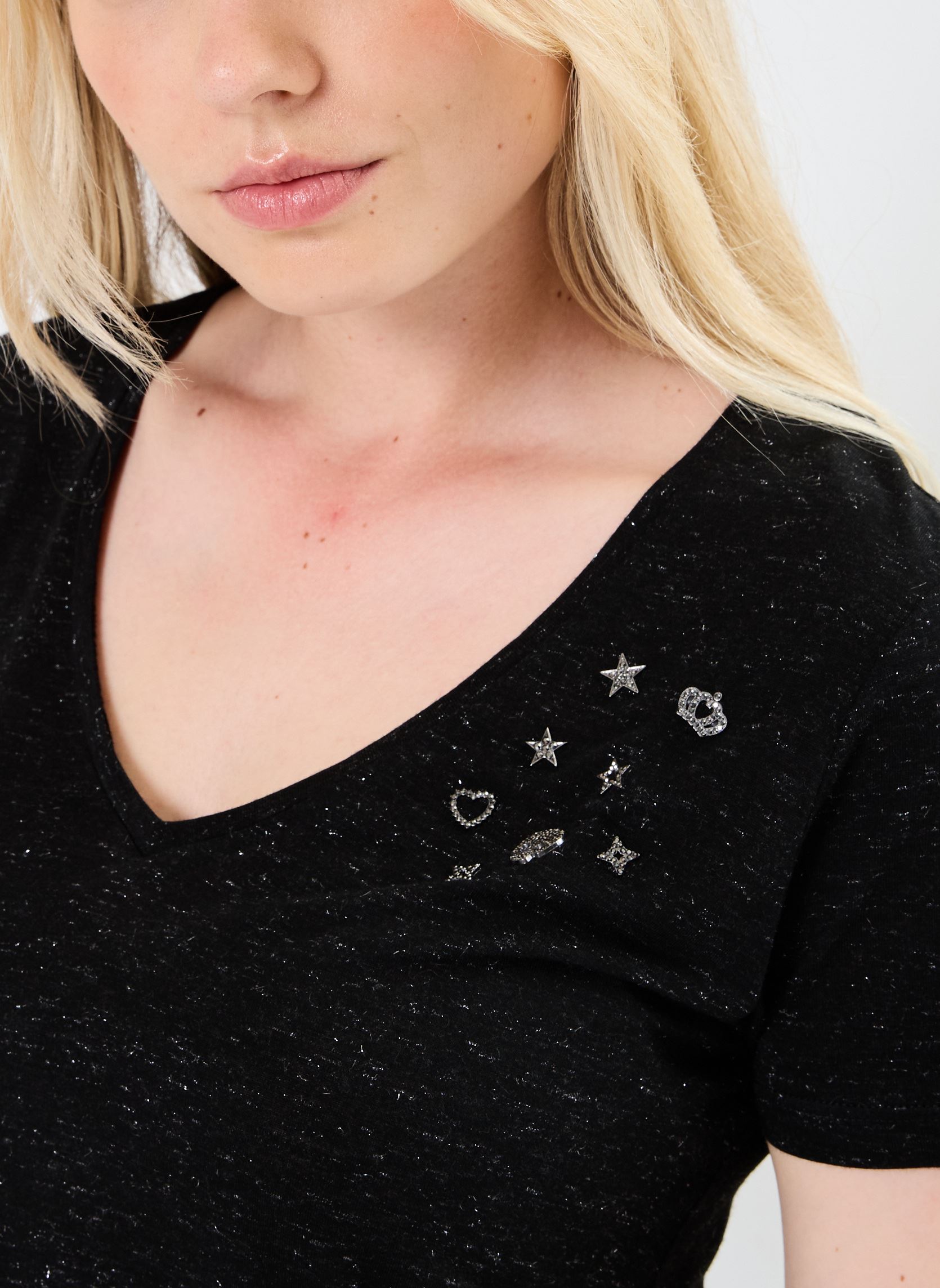 T-shirts met korte mouwen BZ10195 dames zwart IKKS Women T-shirts met korte mouwen BZ10195 dames zwart NOIR