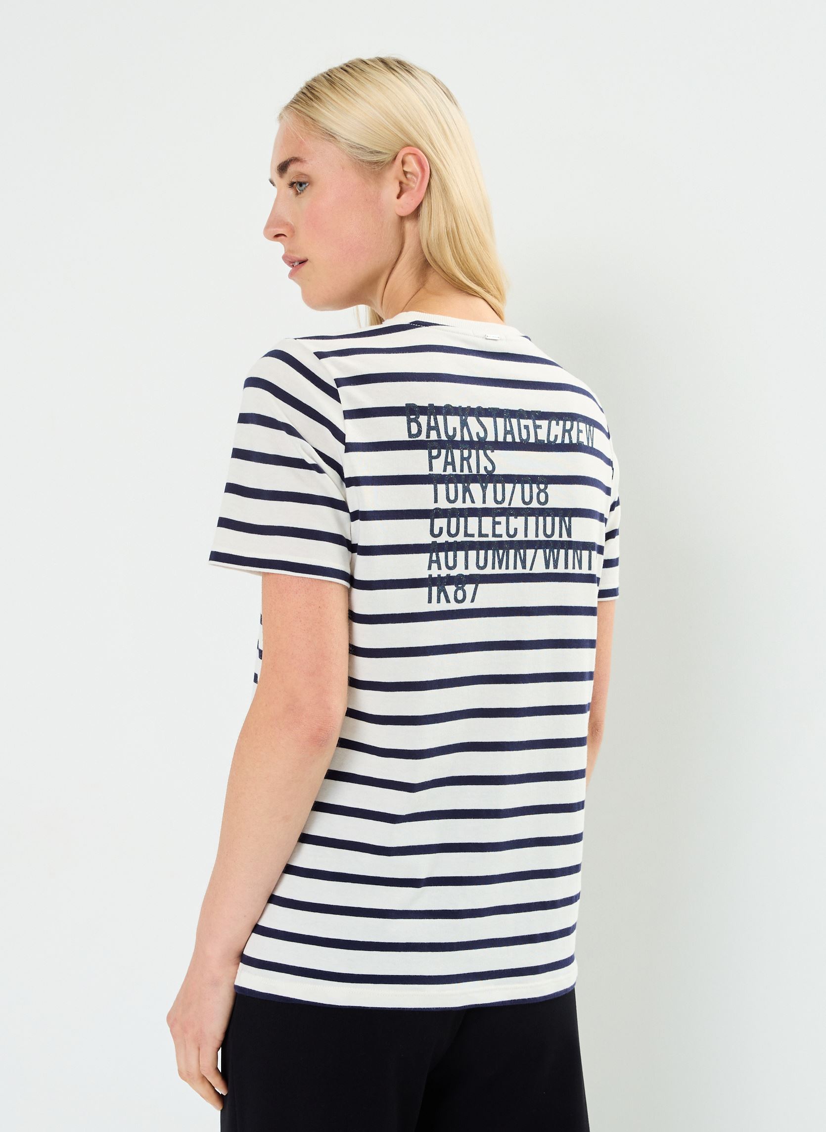 Tee-shirts manches courtes BZ10205 femme bleu IKKS Women Tee-shirts manches courtes BZ10205 femme bleu MARINE