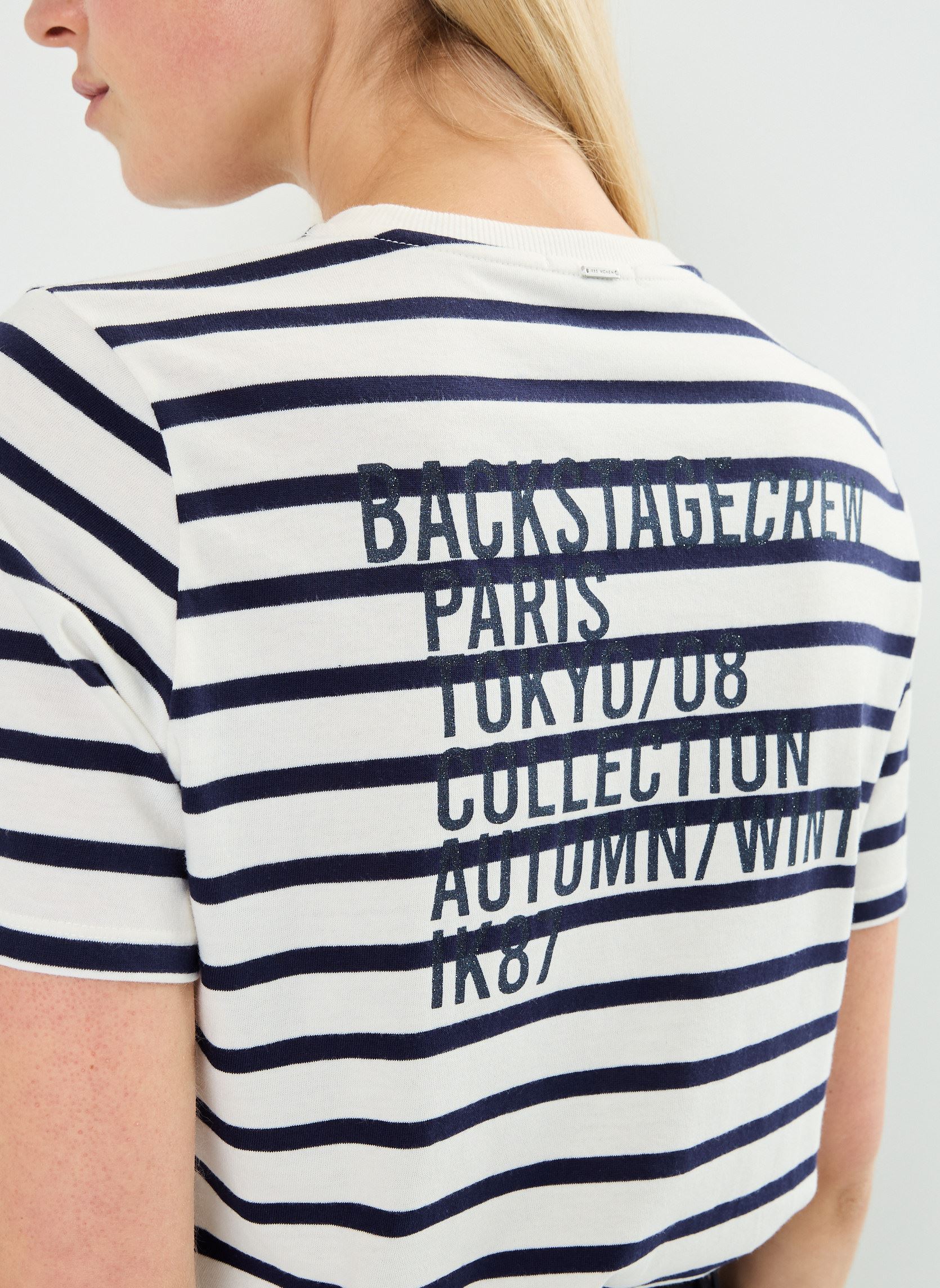 Tee-shirts manches courtes BZ10205 femme bleu IKKS Women Tee-shirts manches courtes BZ10205 femme bleu MARINE