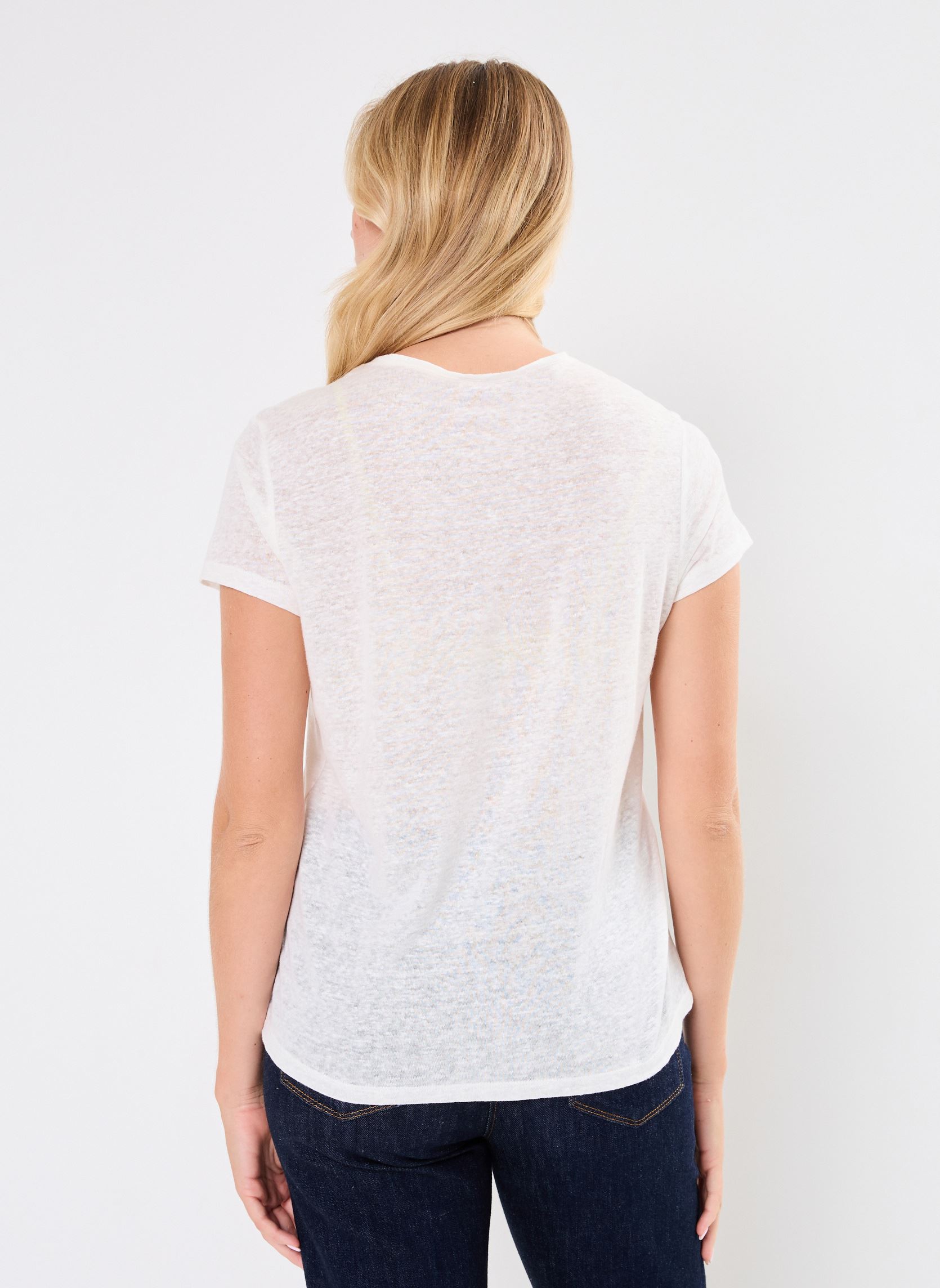 Tee-shirts manches courtes BZ10315 femme blanc IKKS Women Tee-shirts manches courtes BZ10315 femme blanc ECRU