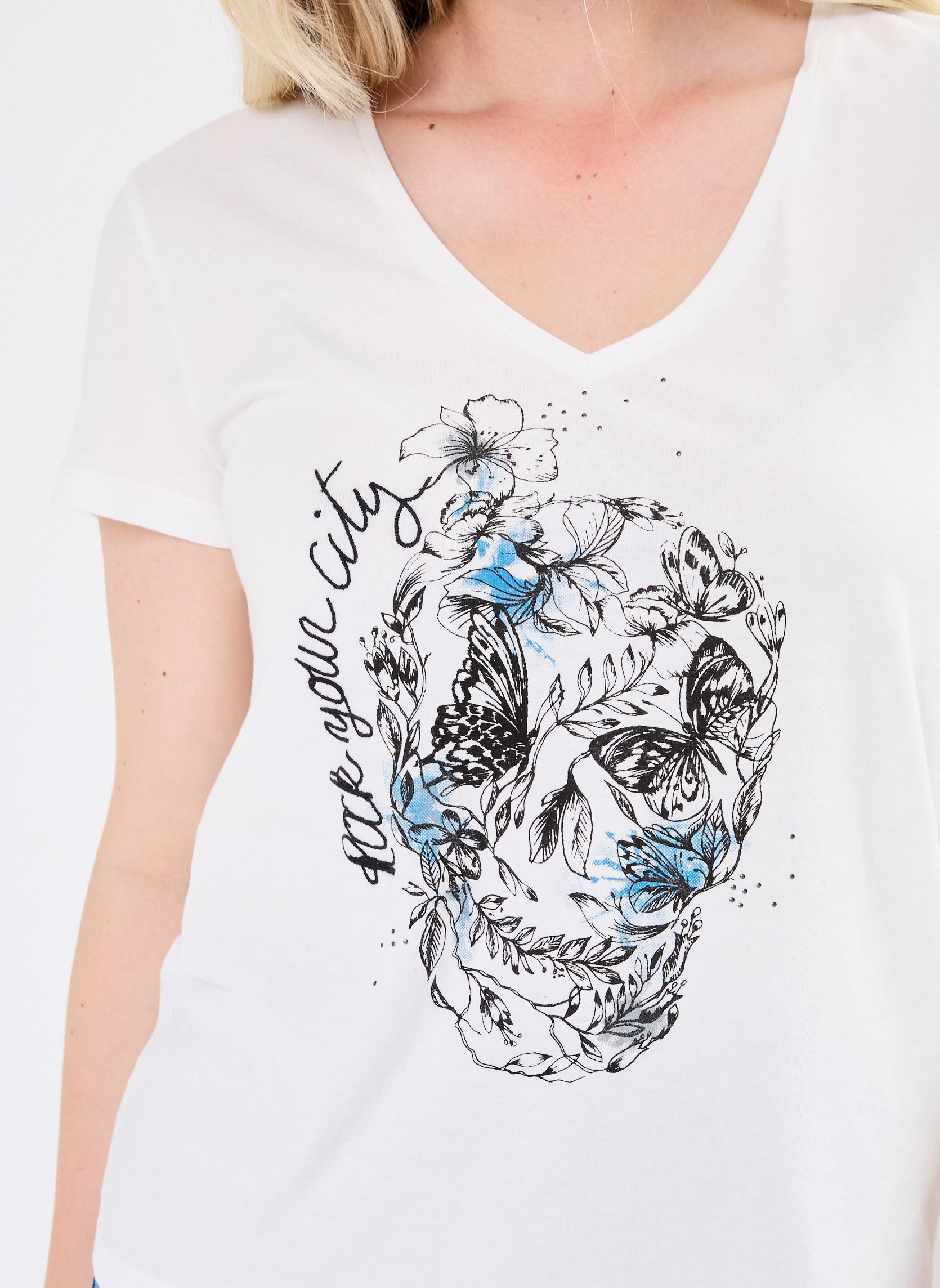 Tee-shirts manches courtes BZ10345 femme blanc IKKS Women Tee-shirts manches courtes BZ10345 femme blanc ECRU