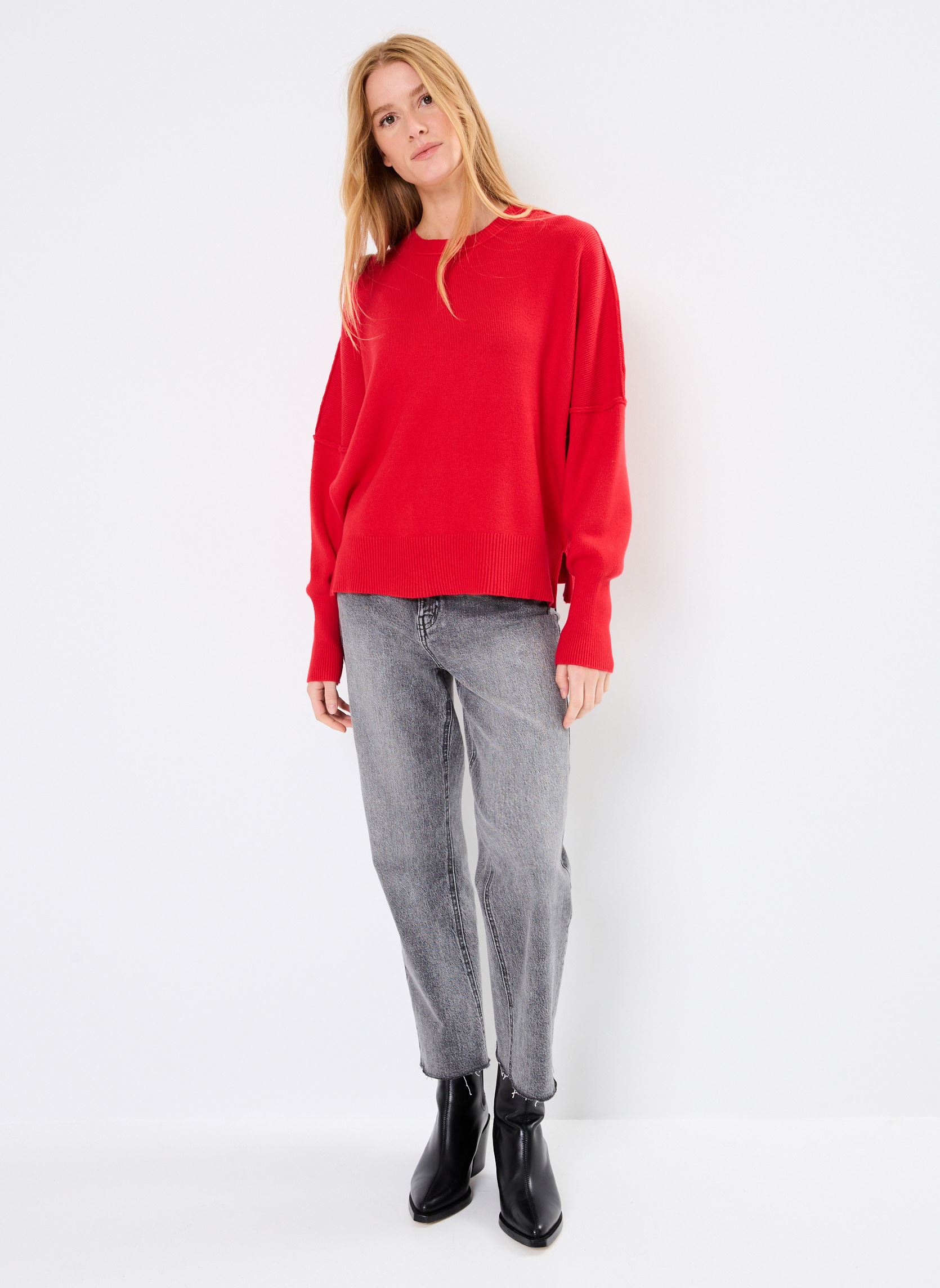 Pulls BZ18335 femme rouge IKKS Women Pulls BZ18335 femme rouge FLASH CHERRY