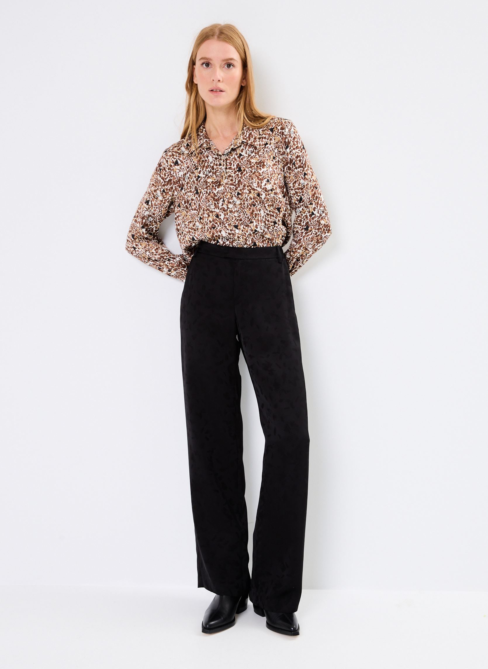 Pantalons larges BZ22065 femme noir IKKS Women Pantalons larges BZ22065 femme noir NOIR