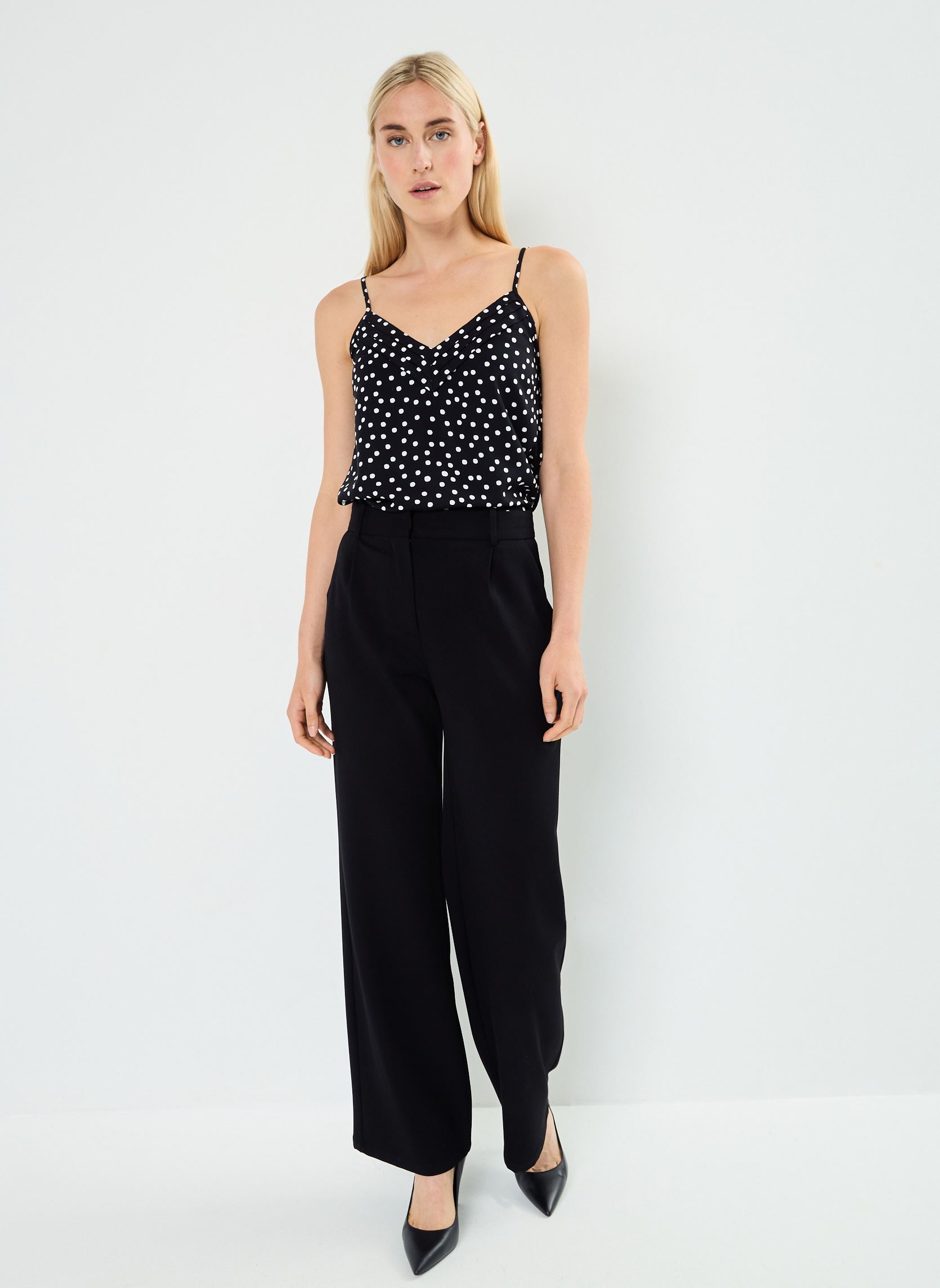 Pantaloni larghi BZ22095 donna nero IKKS Women Pantaloni larghi BZ22095 donna nero NOIR